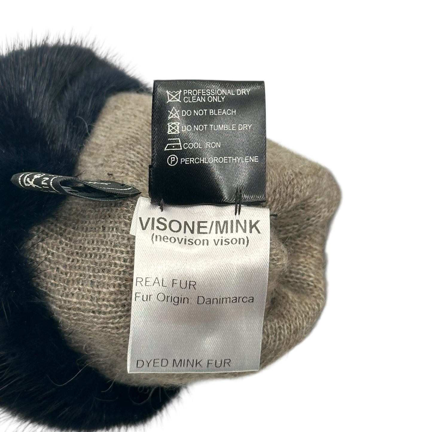 Salvatore Ferragamo Black Leather & Mink Gloves