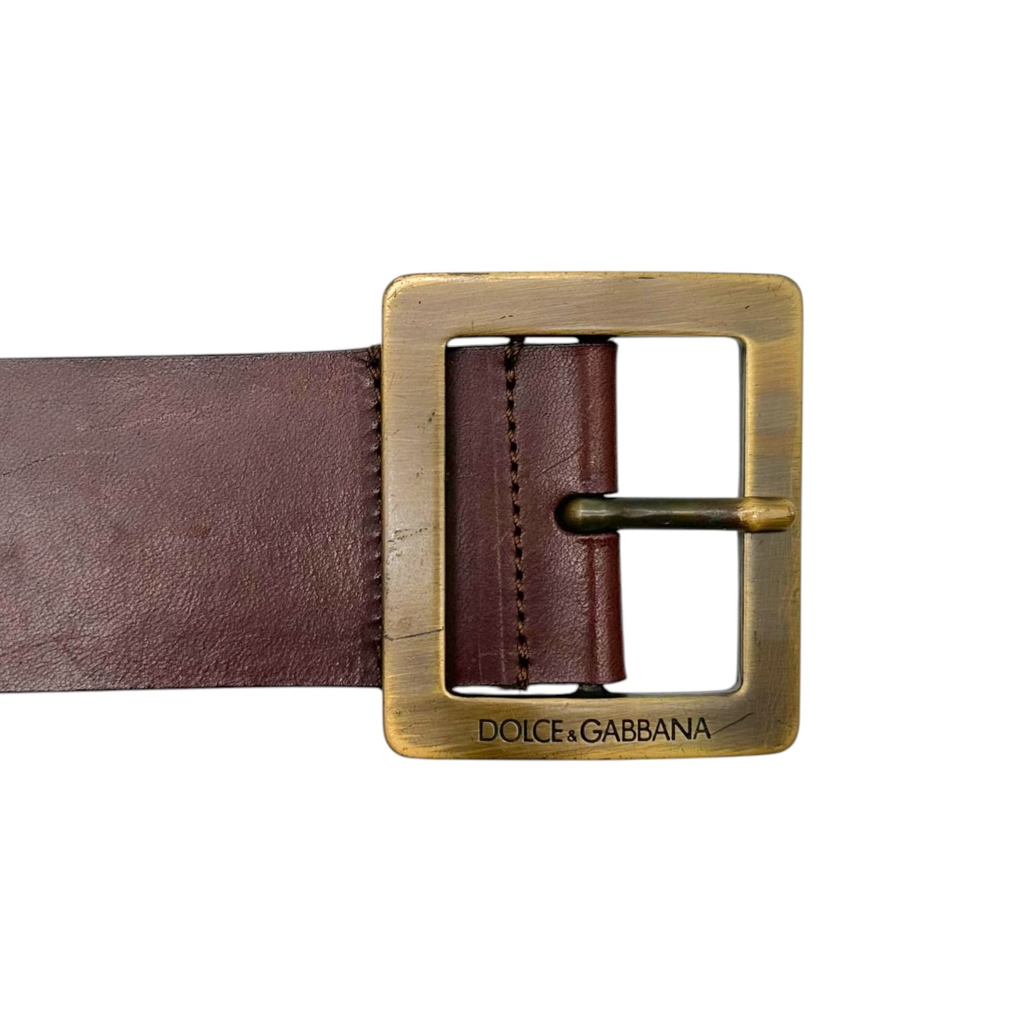 Dolce & Gabbana Brown Studded Spell-Out Logo Belt - Outfit Repeater