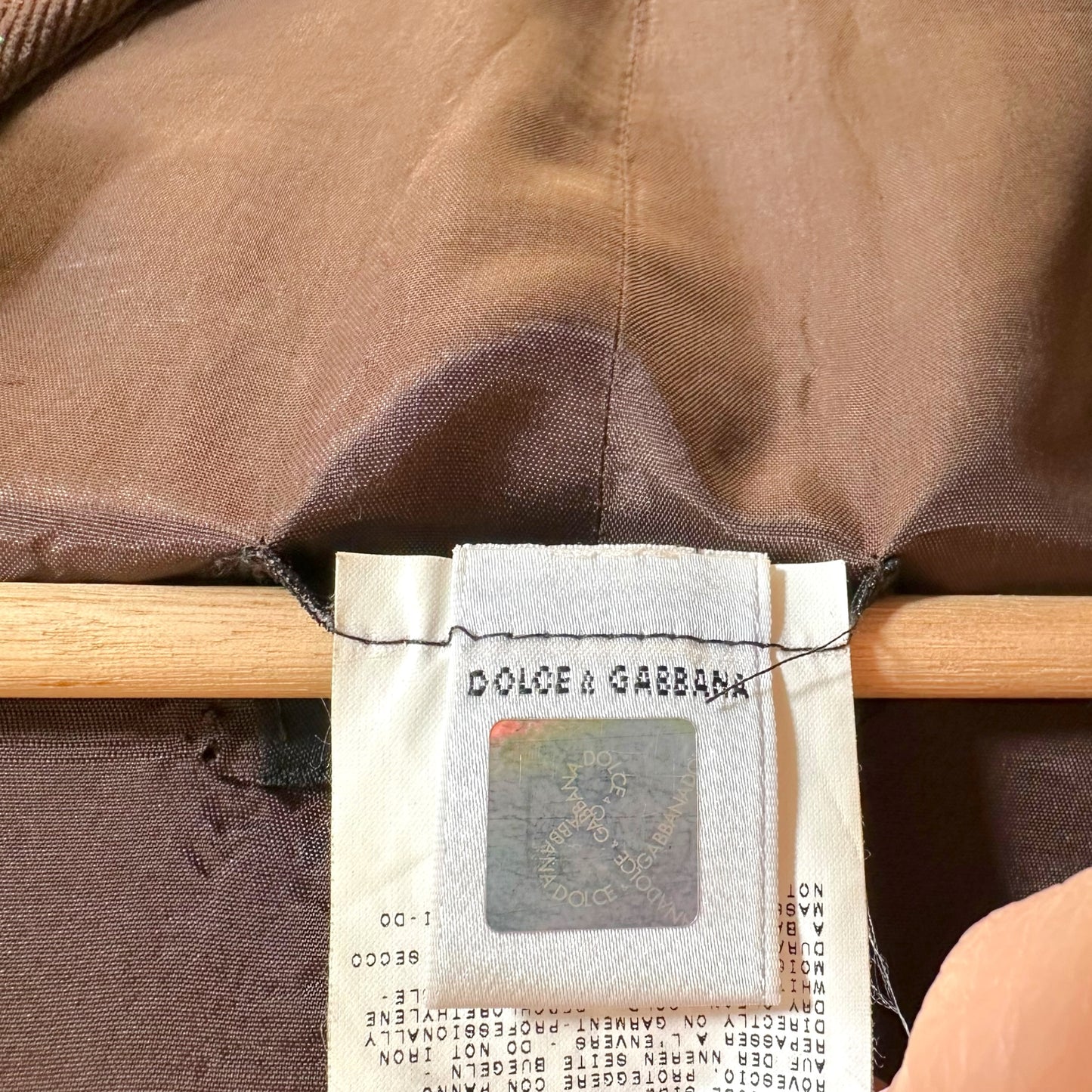 D&G Dolce & Gabbana F/W 2004 Brown Corduroy Embroidered Corset Vest Top