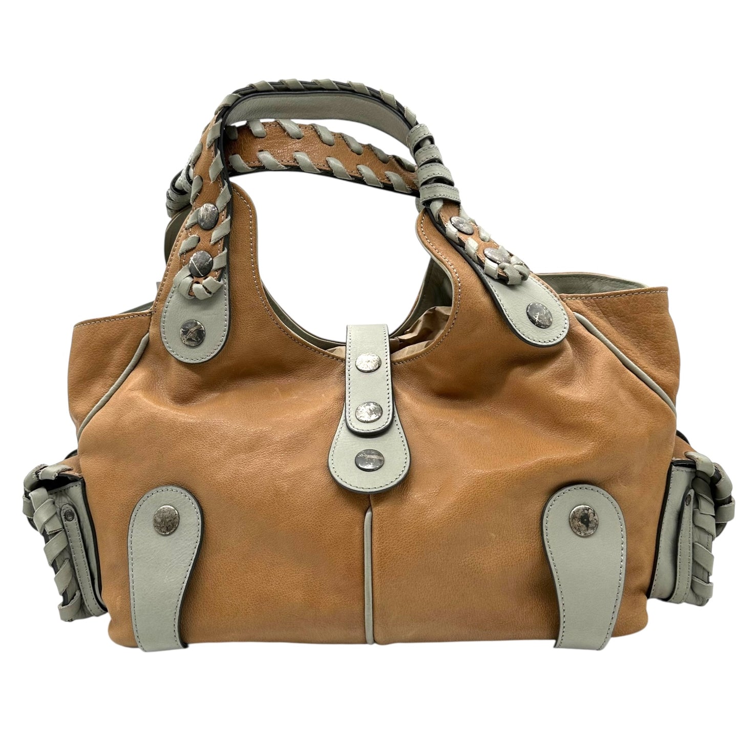 Chloe Tan & Light Blue Silverado Hobo Bag