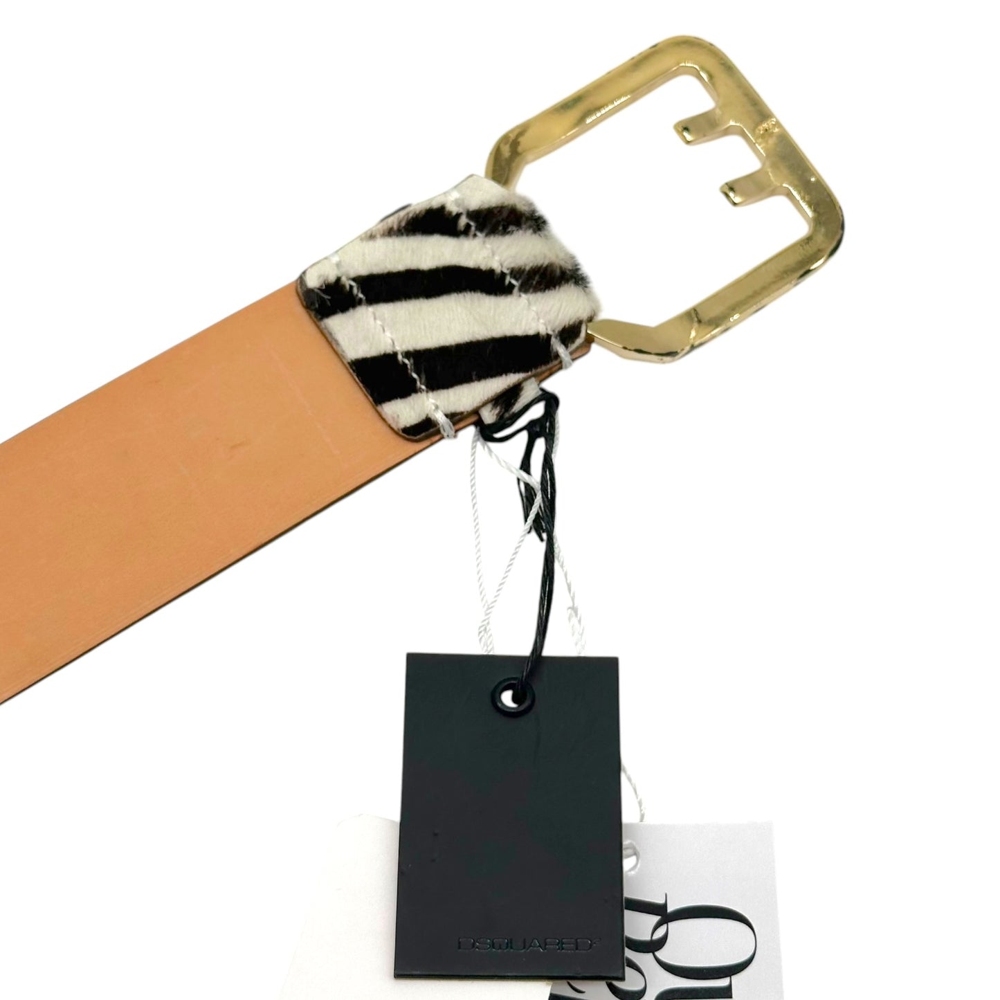 Dsquared2 Zebra Print Ponyhair Waist Belt