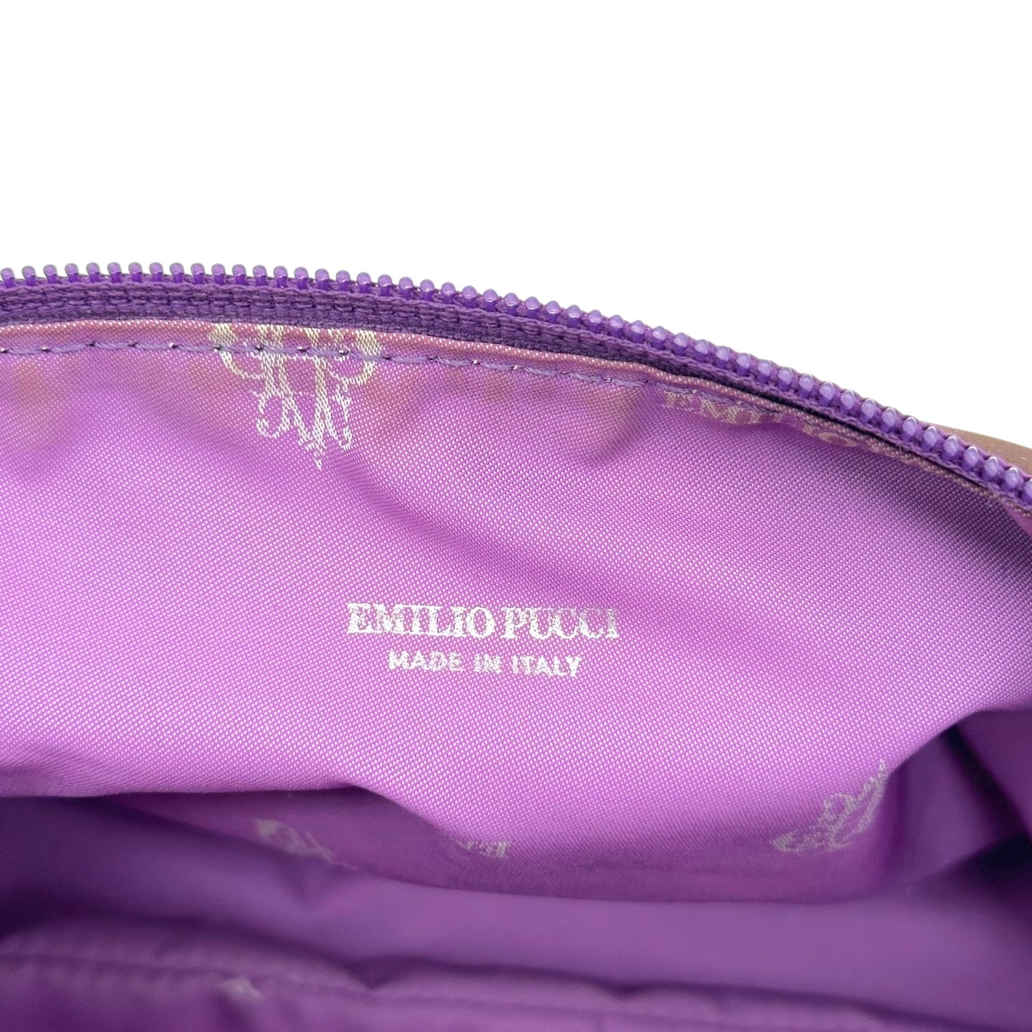 Emilio Pucci Mini Pochette Bag Purple Printed Fabric