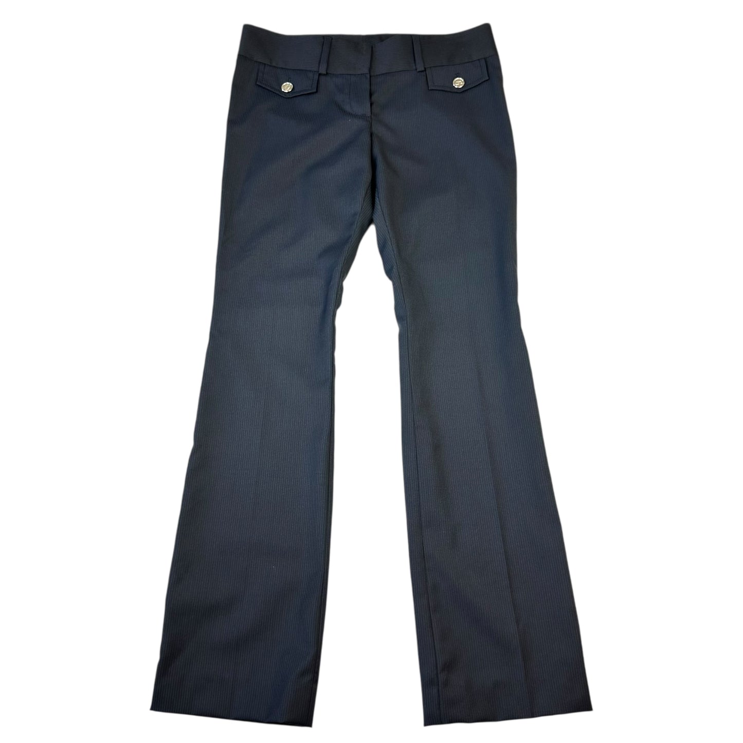 Dolce & Gabbana Gray Wool Low Rise Striped Slacks