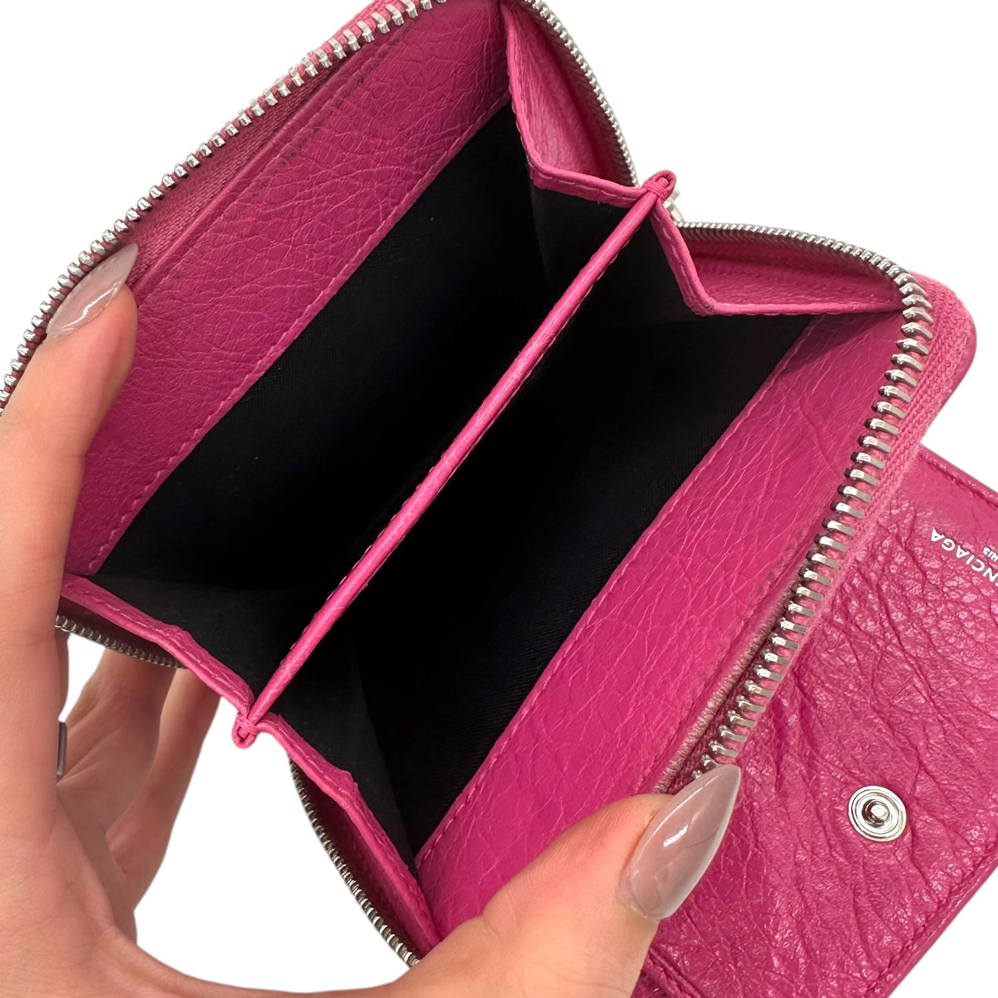 Balenciaga City Compact Wallet Hot Pink Leather