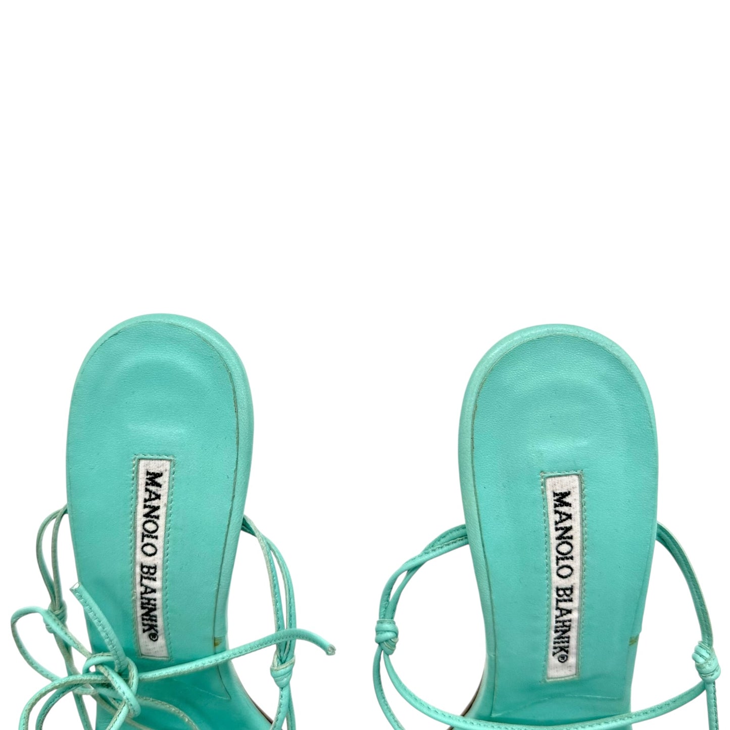 Manolo Blahnik Turquoise Wrap Heels