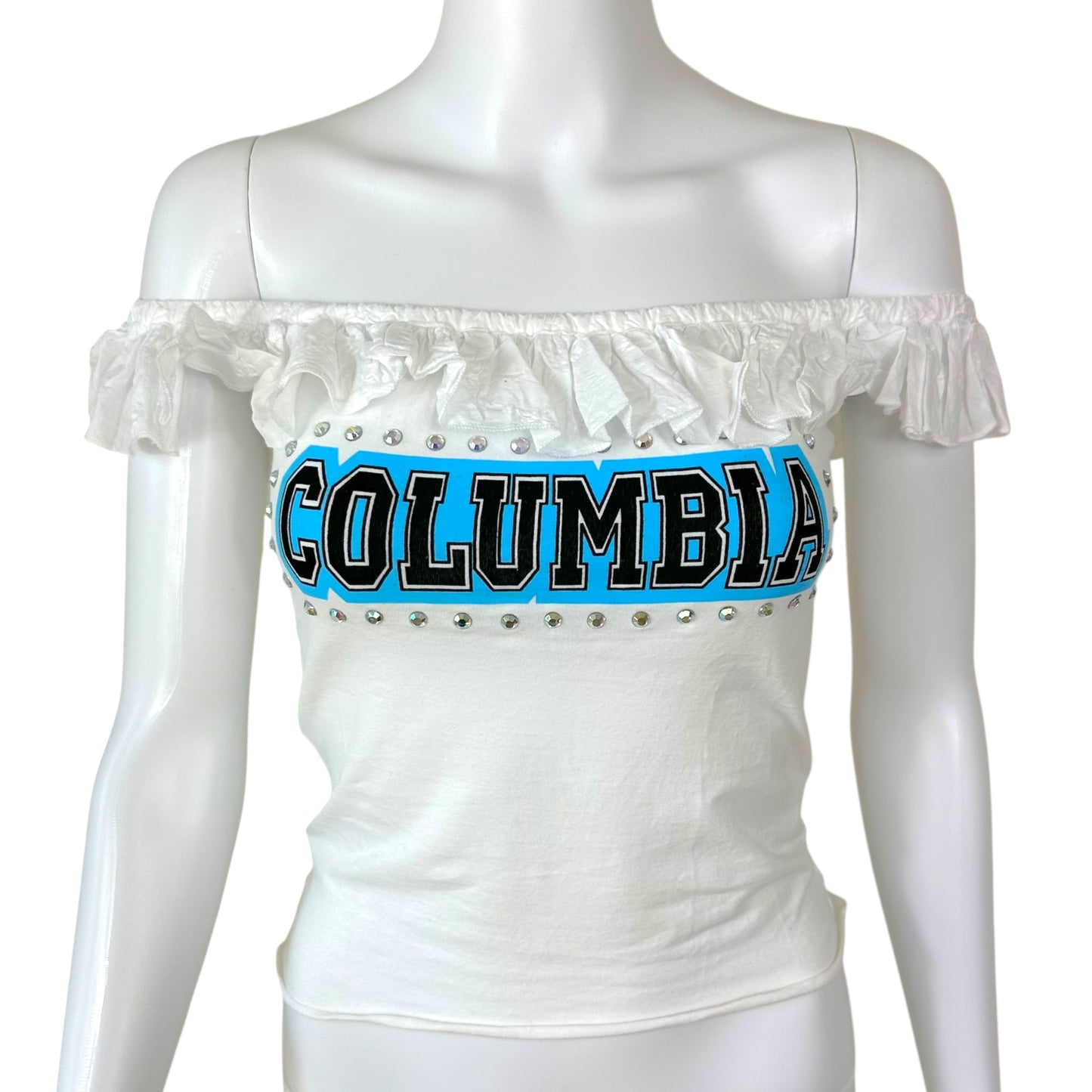 D&G Dolce & Gabbana Colombia Off Shoulder Graphic Top
