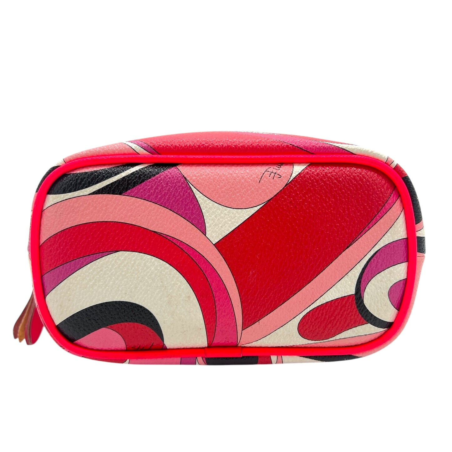Emilio Pucci Red & Pink Patterned Leather Pochette Bag