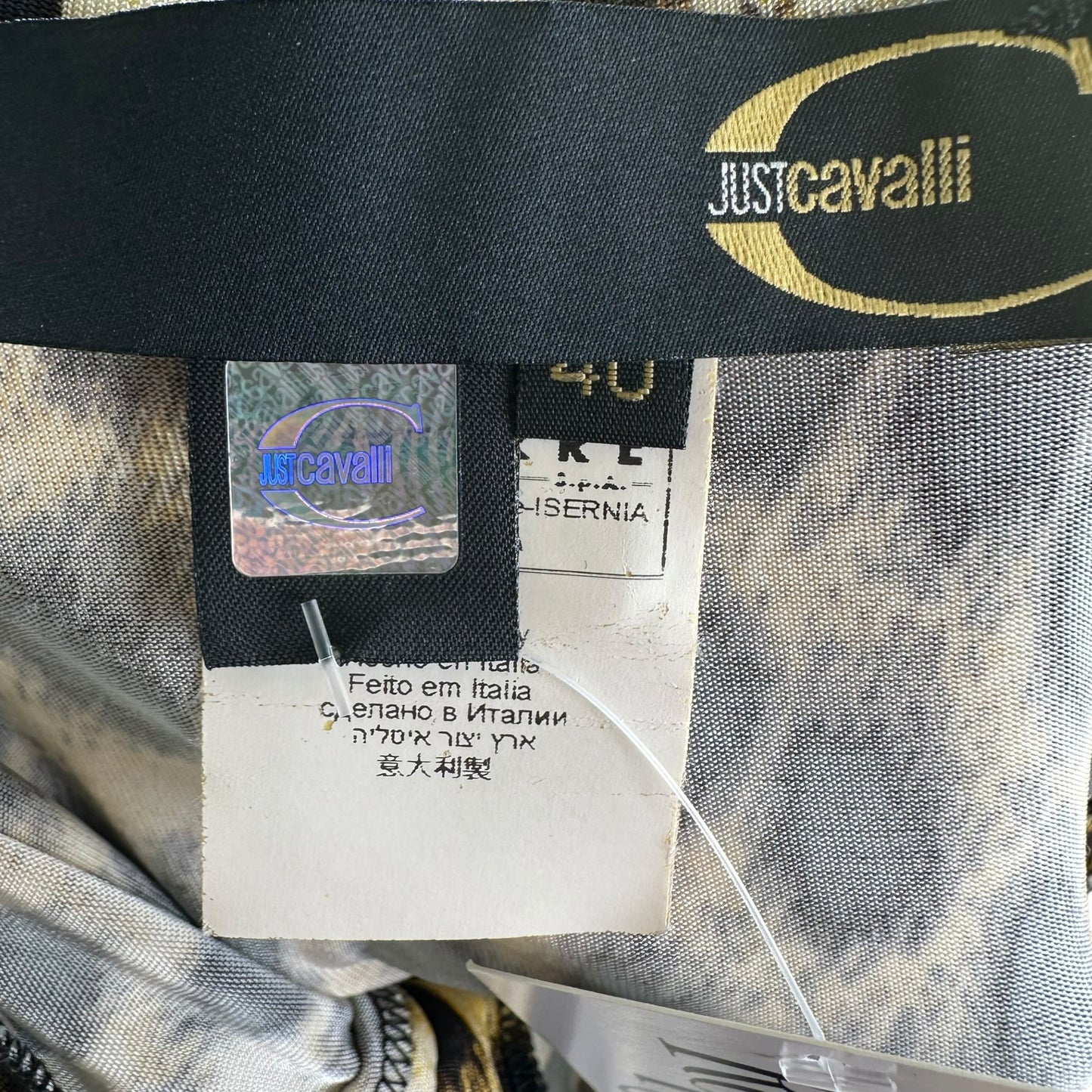 Roberto Cavalli Leopard Print Tie-Side Midi Skirt