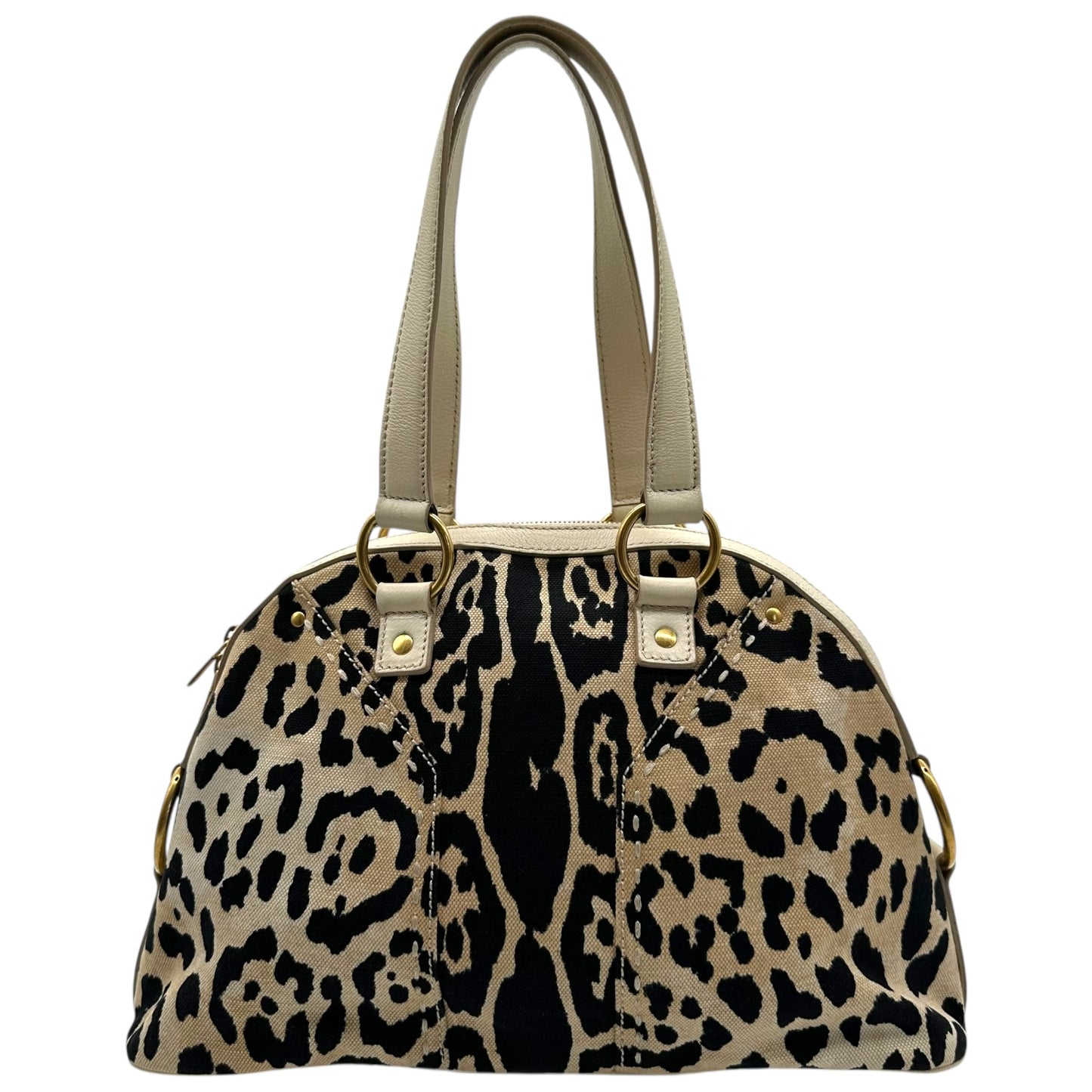 Yves Saint Laurent by Tom Ford Leopard Print Canvas Muse Bag