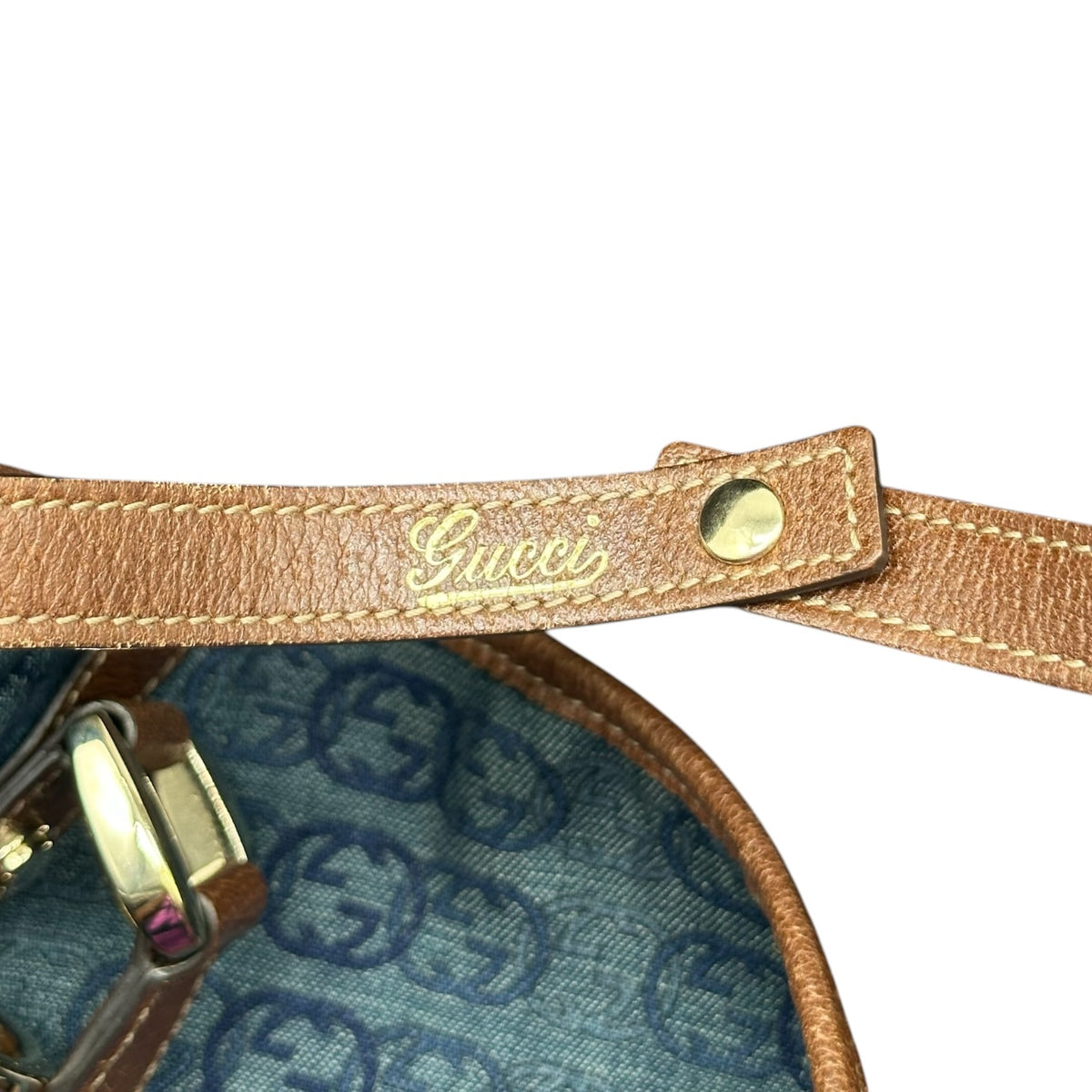 Gucci Denim Monogram Medium Hobo Bag