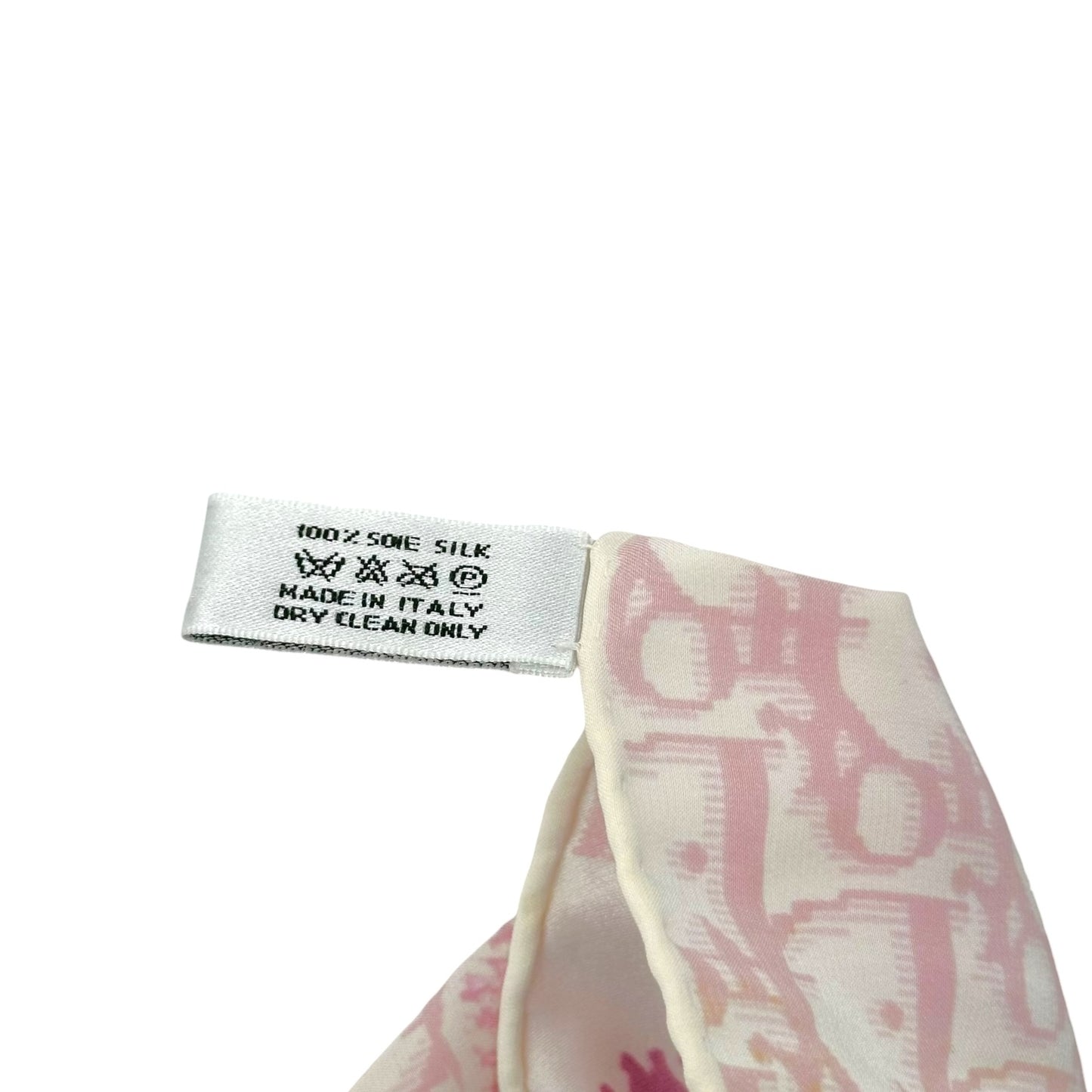 Christian Dior 'Girly Dior' Pink Logo Printed Square Silk Scarf