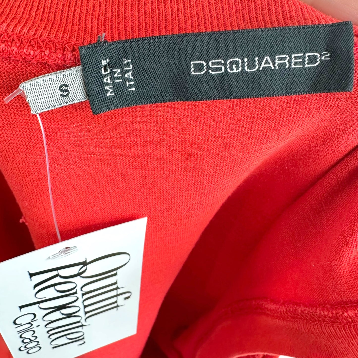 Dsquared2 Red Distressed Logo Tank Top