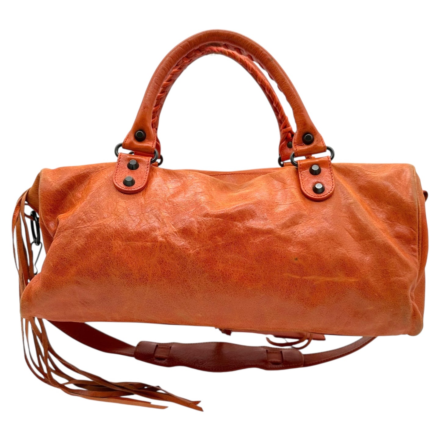 Balenciaga Orange Leather City Twiggy Bag