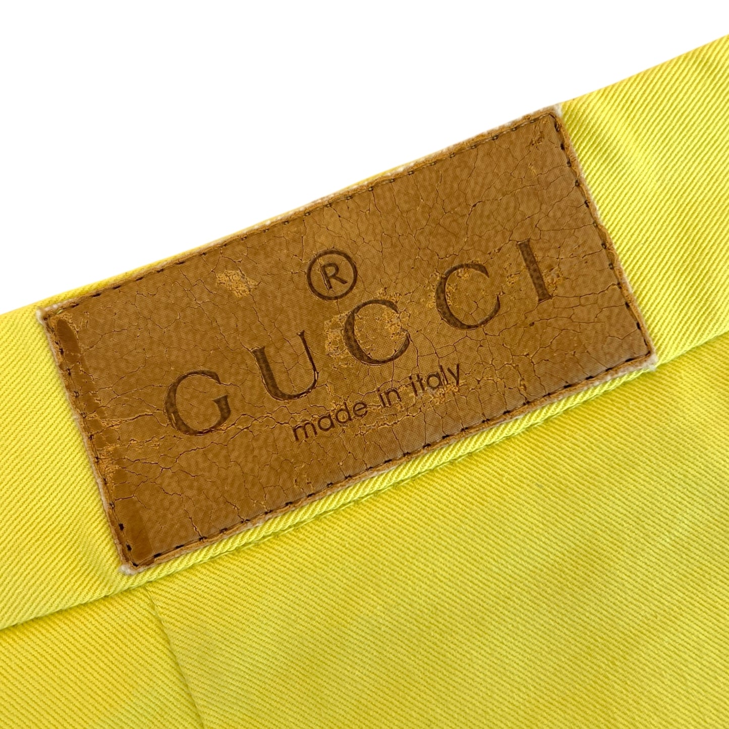 Gucci by Tom Ford S/S 1996 Bright Yellow Micro Shorts - Outfit Repeater