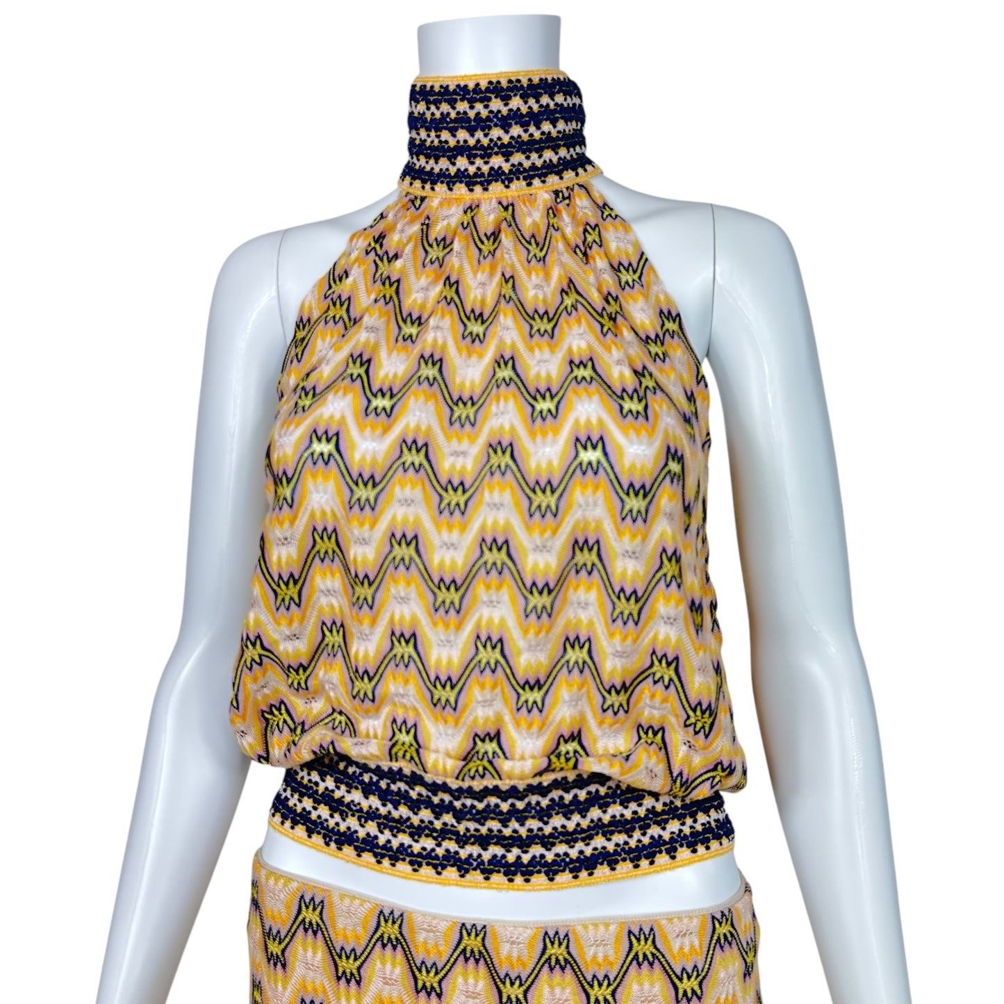 Missoni Patterned Knit Halterneck Top & Skirt Set