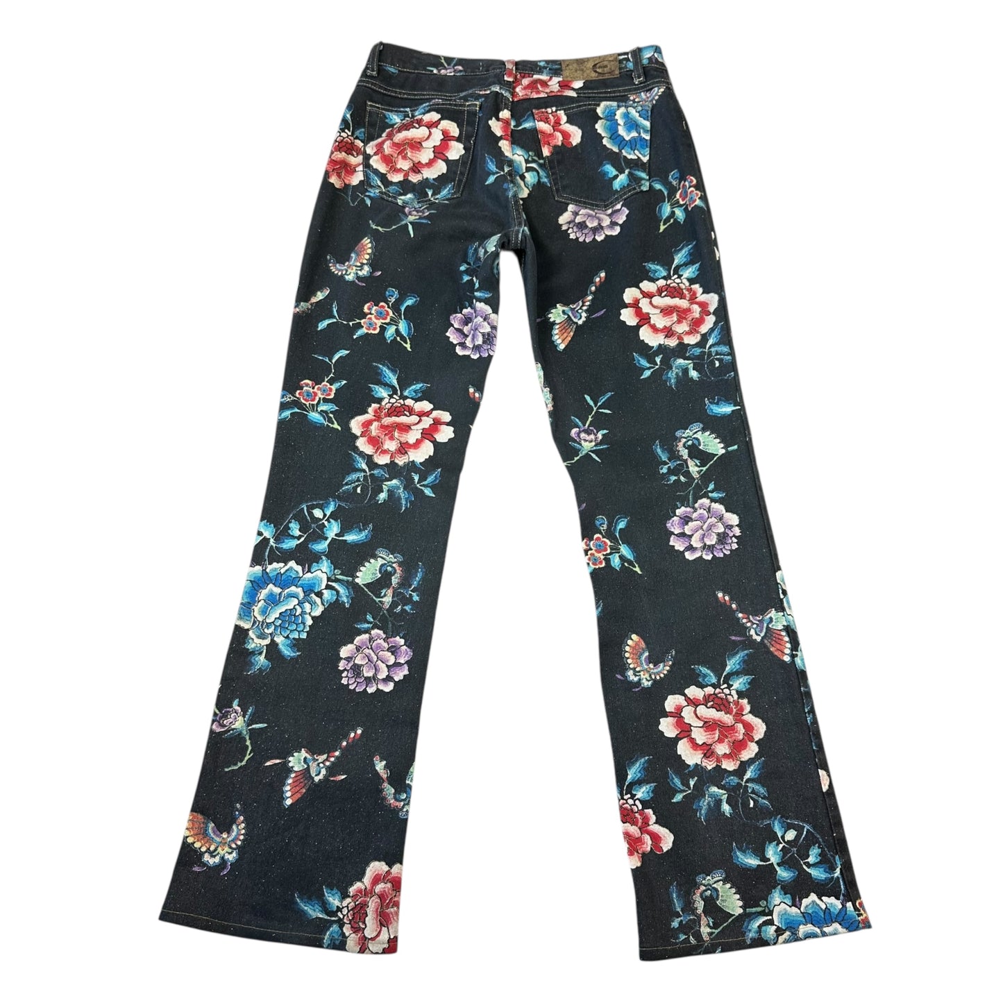 Just Cavalli Roberto Cavalli Black Multicolor Floral Jeans