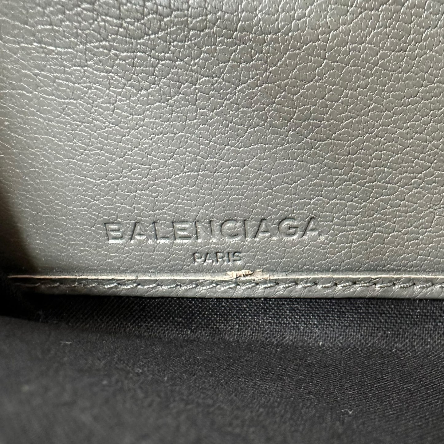 Balenciaga Green Textured Leather City Wallet