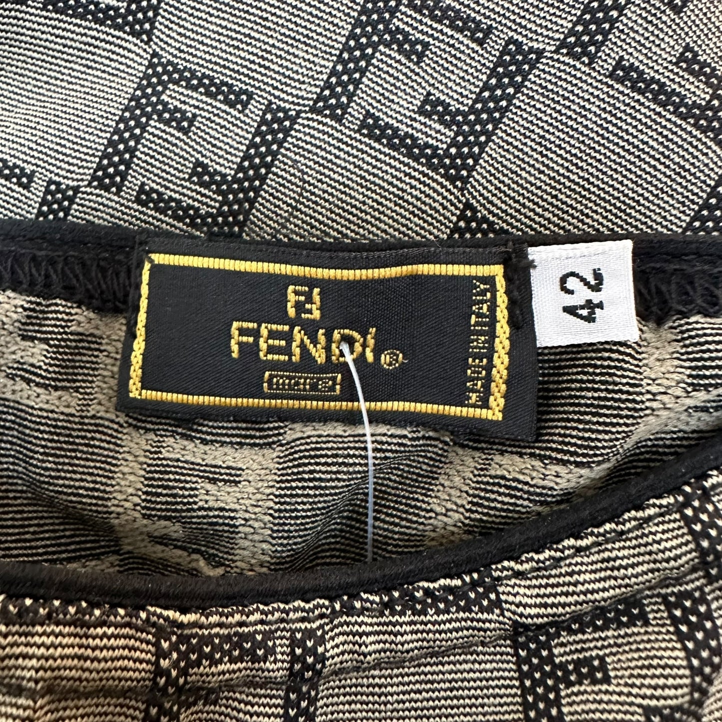 Fendi Khaki Green Zucca Monogram Tank Top