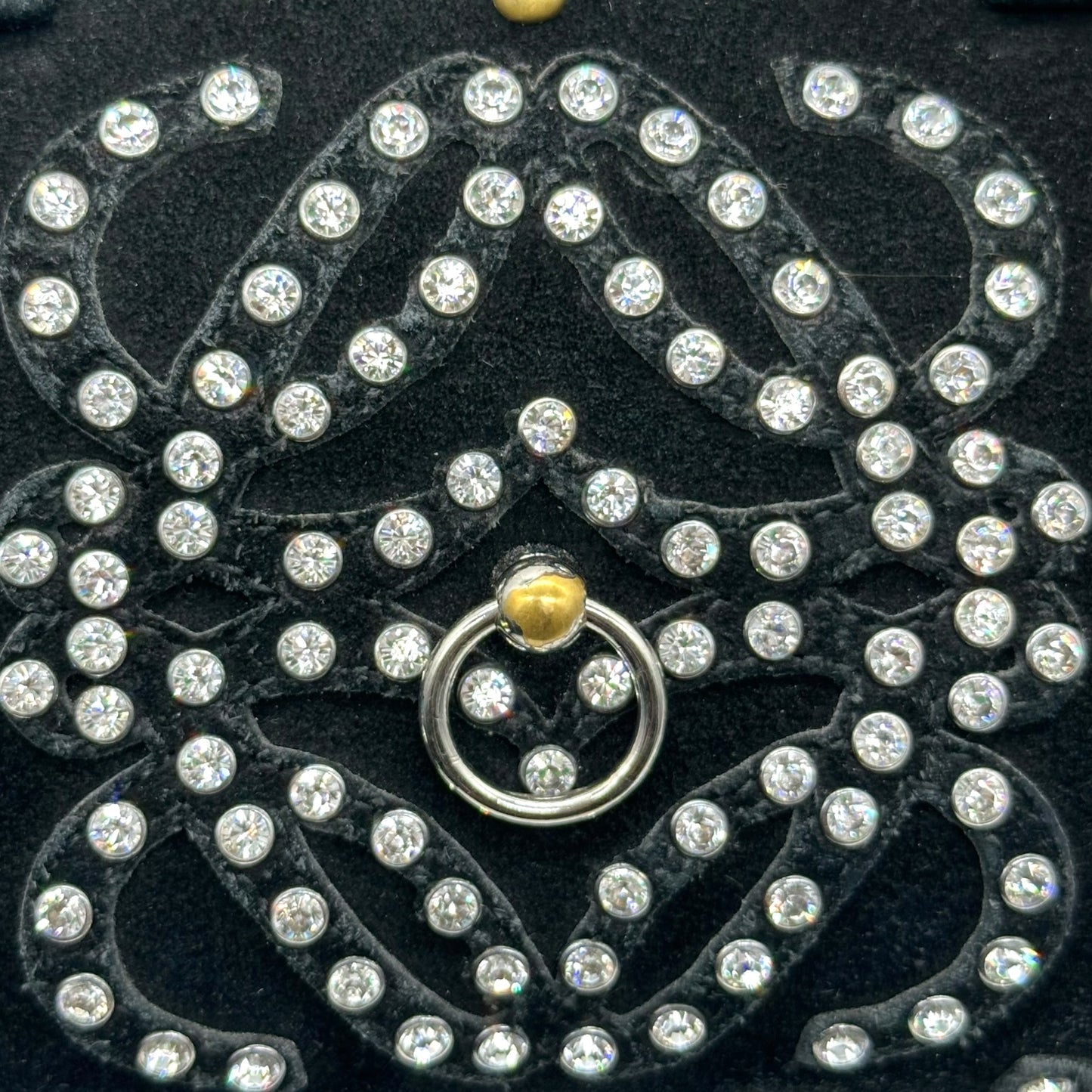 Loewe Black Suede Rhinestone Studded Amazona Bag