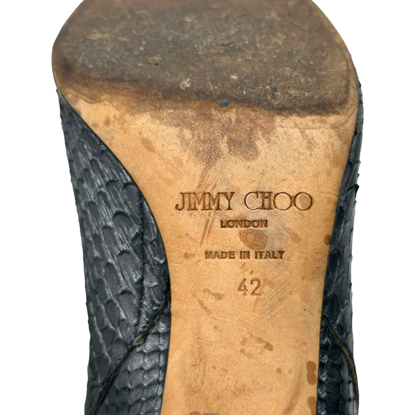 Jimmy Choo Metallic Snakeskin Pointed Toe Boots