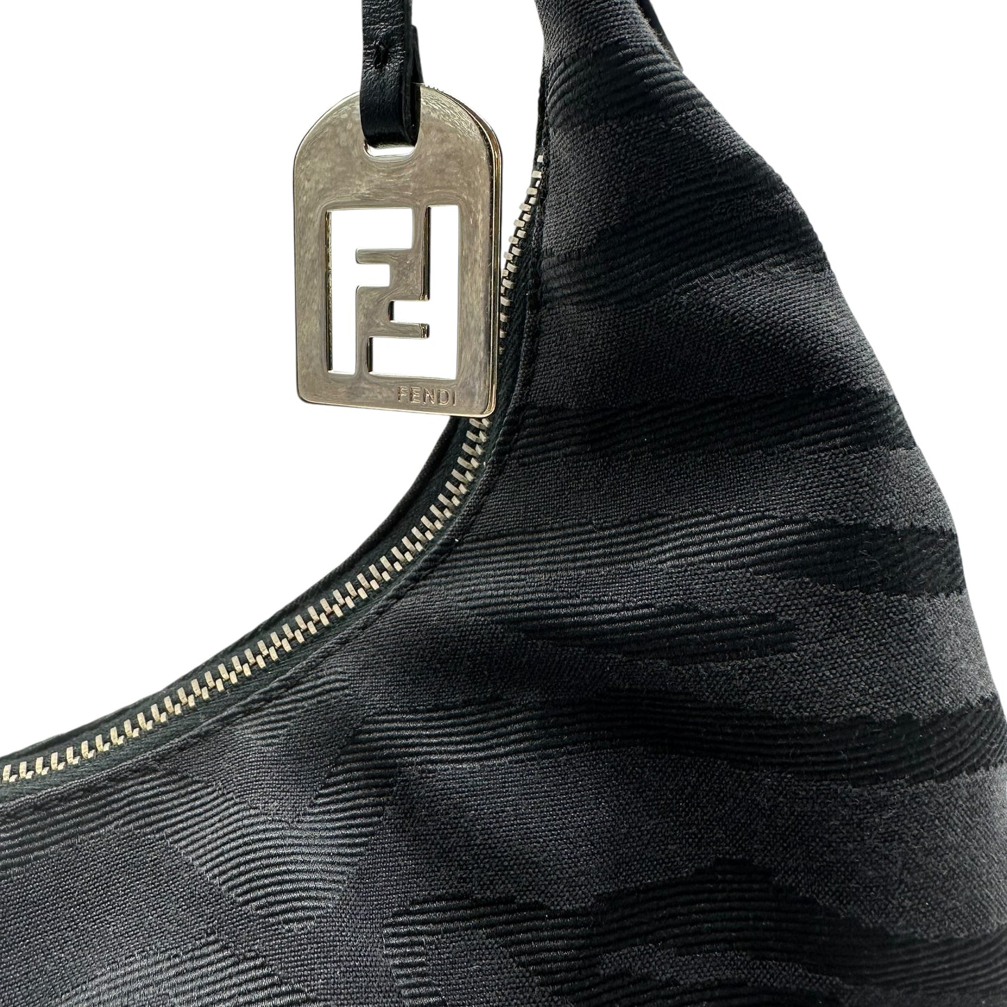 Fendi Black Zebra Print Shoulder Bag