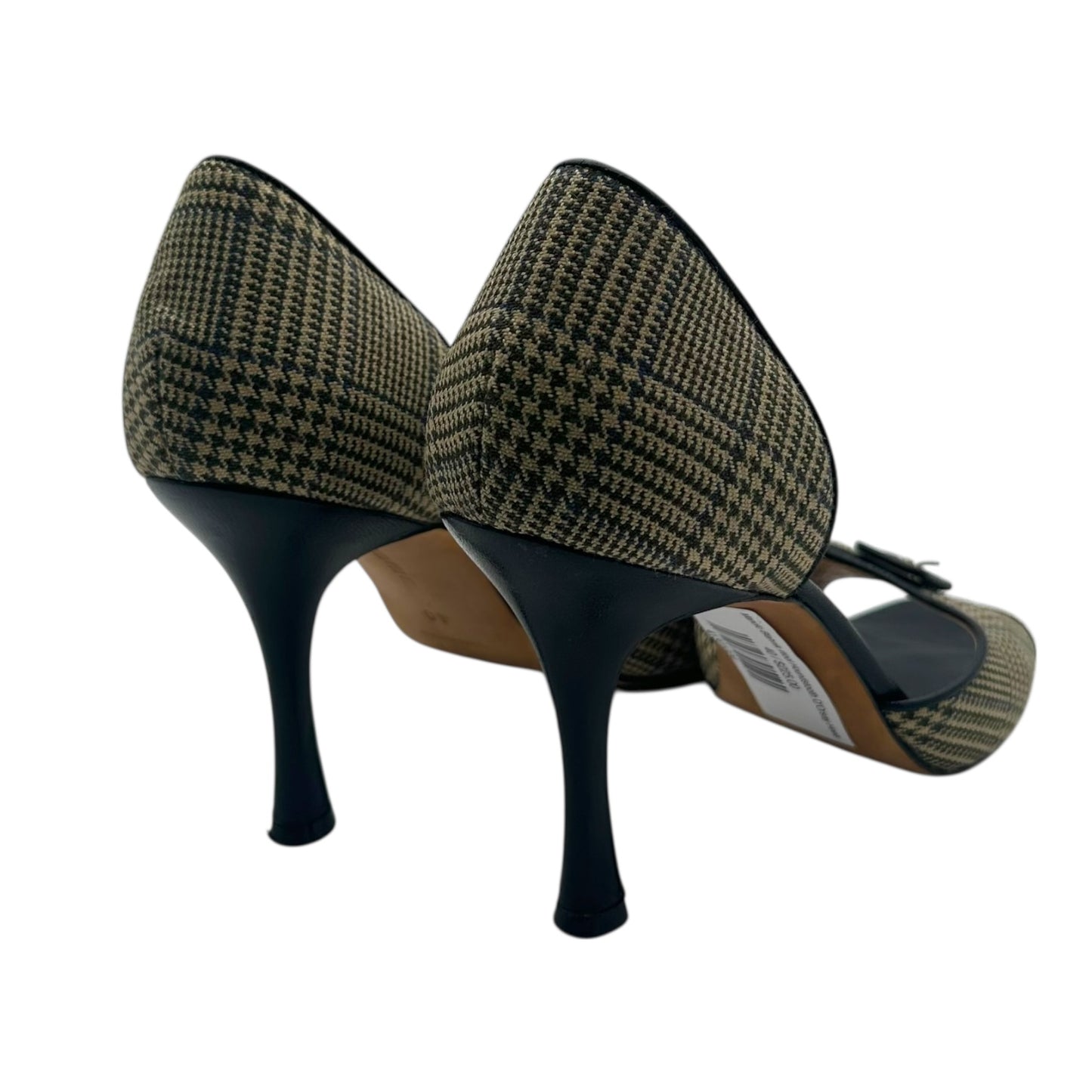 Manolo Blahnik Wool Houndstooth D'Orsay Heels