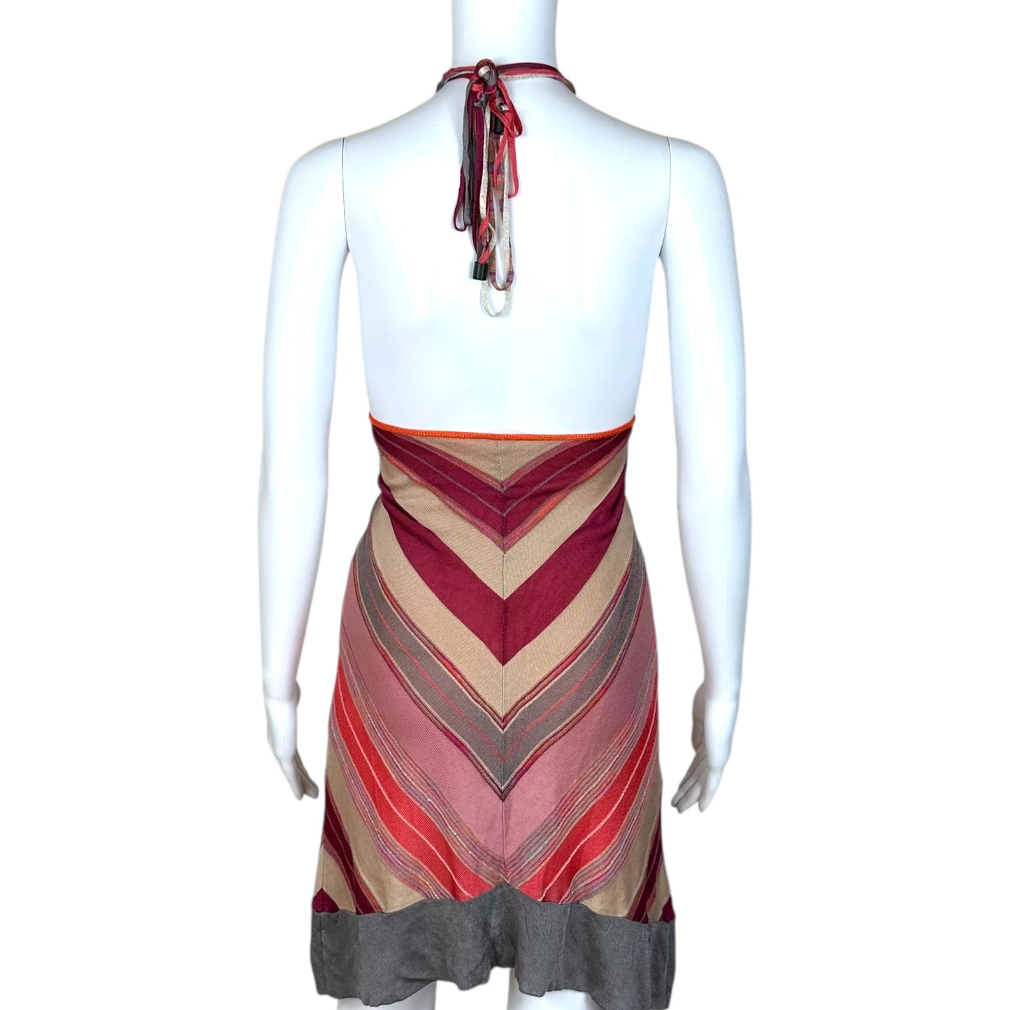 Missoni Pink & Orange Knit Halter Mini Dress