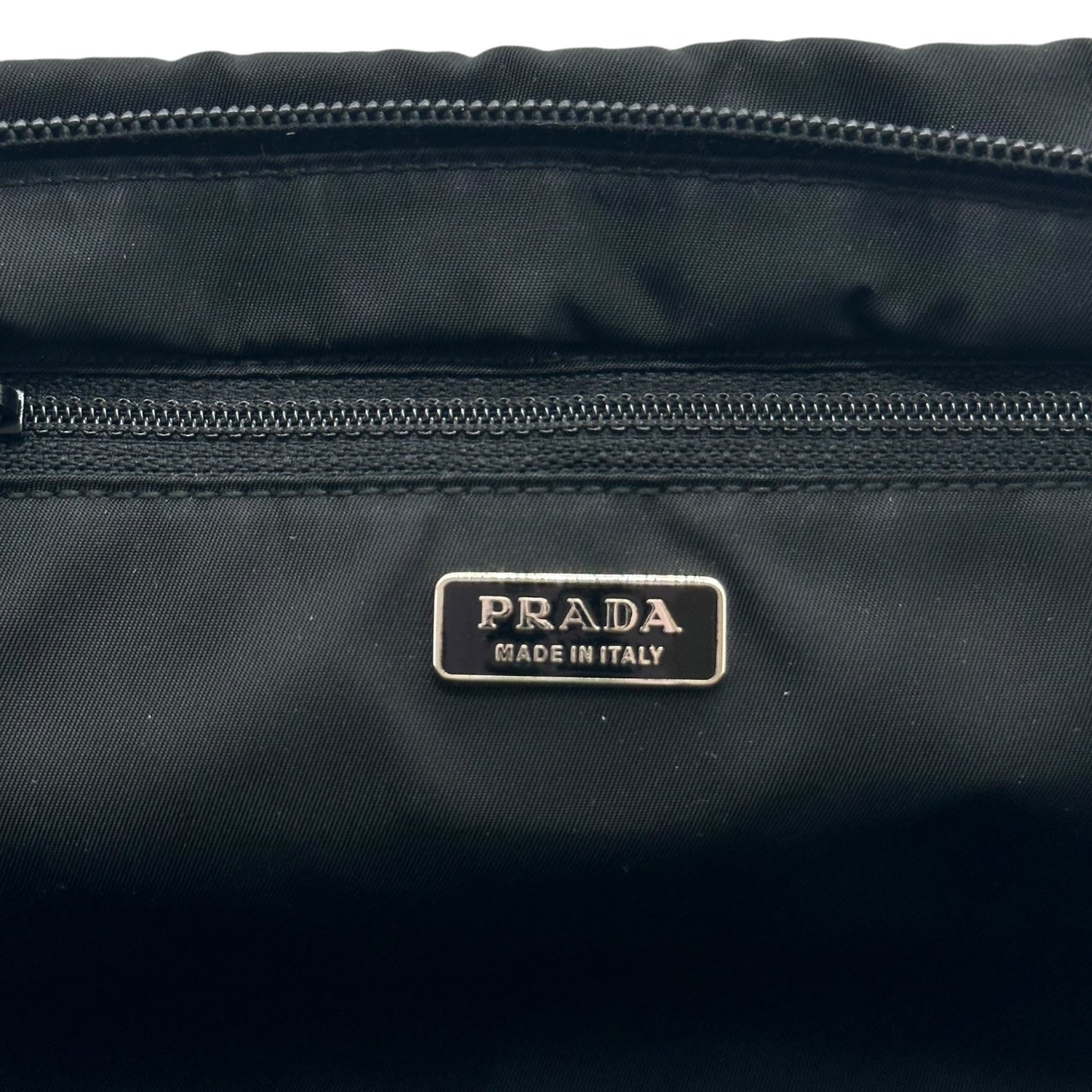 Prada Black Nylon Beaded Logo Mini Bag