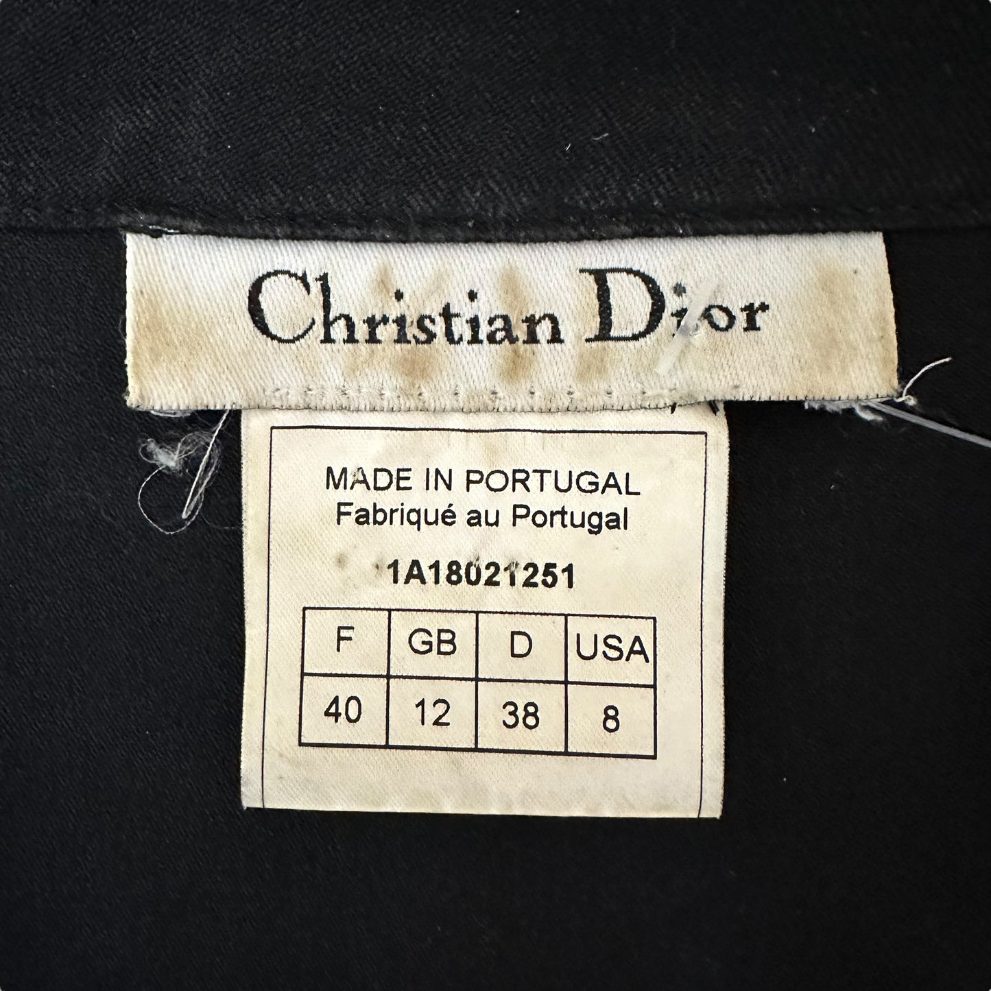Christian Dior F/W 2001 Black Wool Jacket - Outfit Repeater