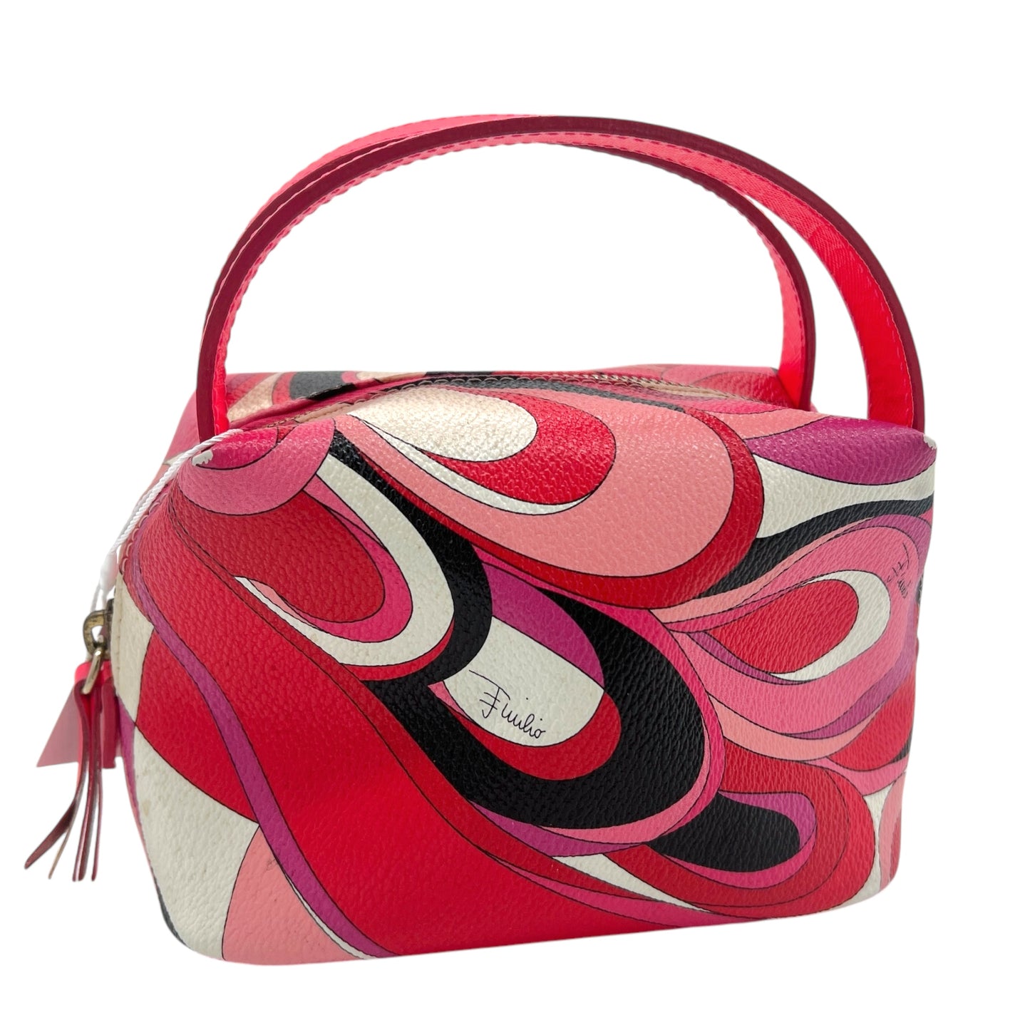 Emilio Pucci Red & Pink Patterned Leather Pochette Bag