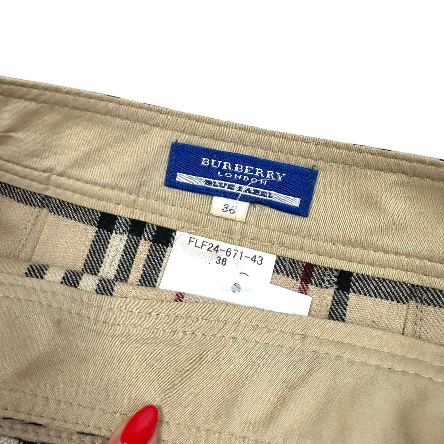 Burberry Blue Label Classic Tan Plaid Pleated Mini Skirt