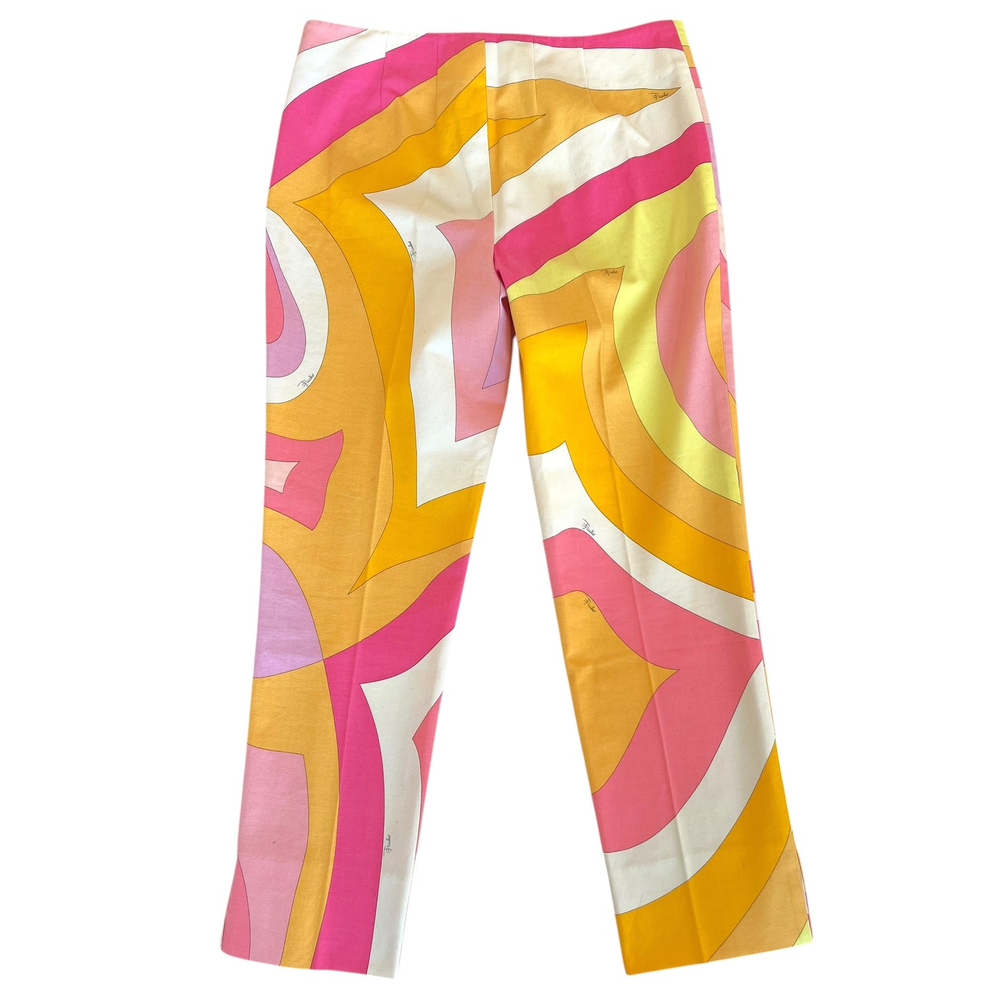 Emilio Pucci Pink & Yellow Printed Capri Pants - Outfit Repeater
