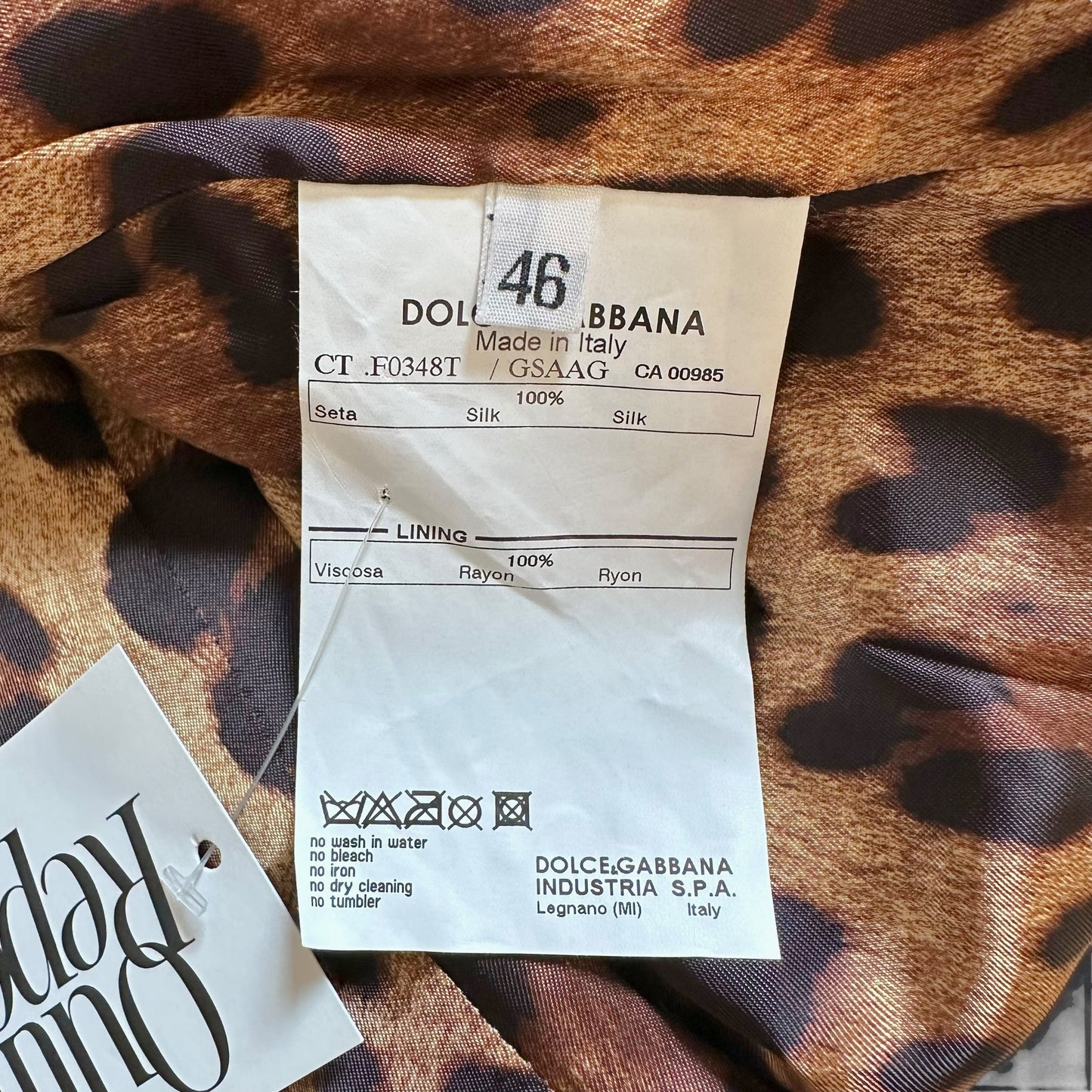 Dolce & Gabbana Leopard Print Raincoat Short Trench Jacket