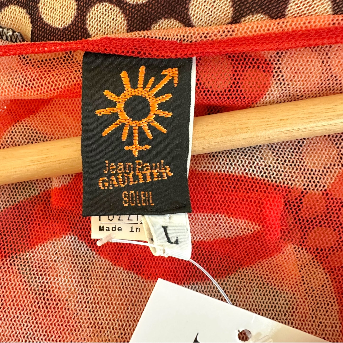 Jean Paul Gaultier Soleil Floral & Polka Dot Mesh Blouse Top