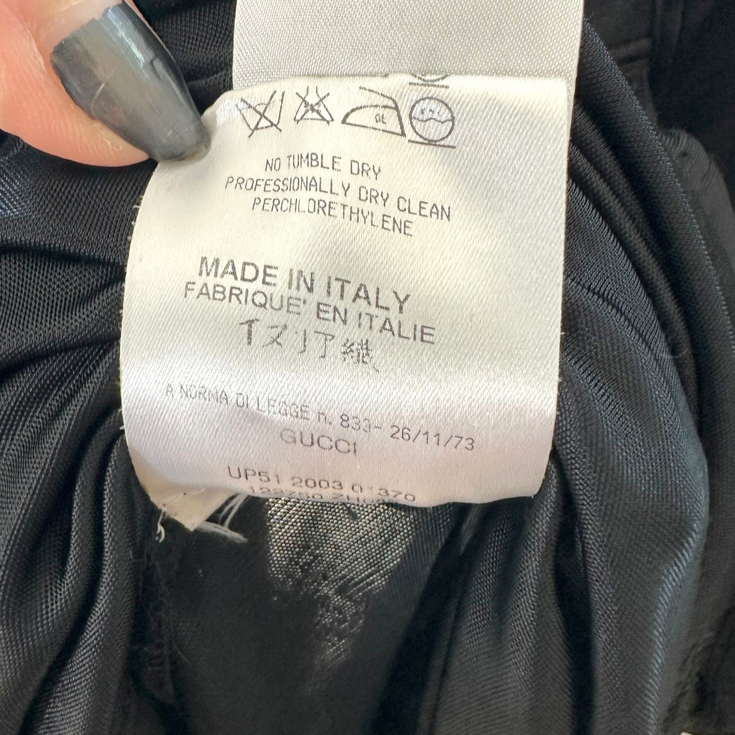 Gucci Black Silk Knit Plunge Neck Midi Dress