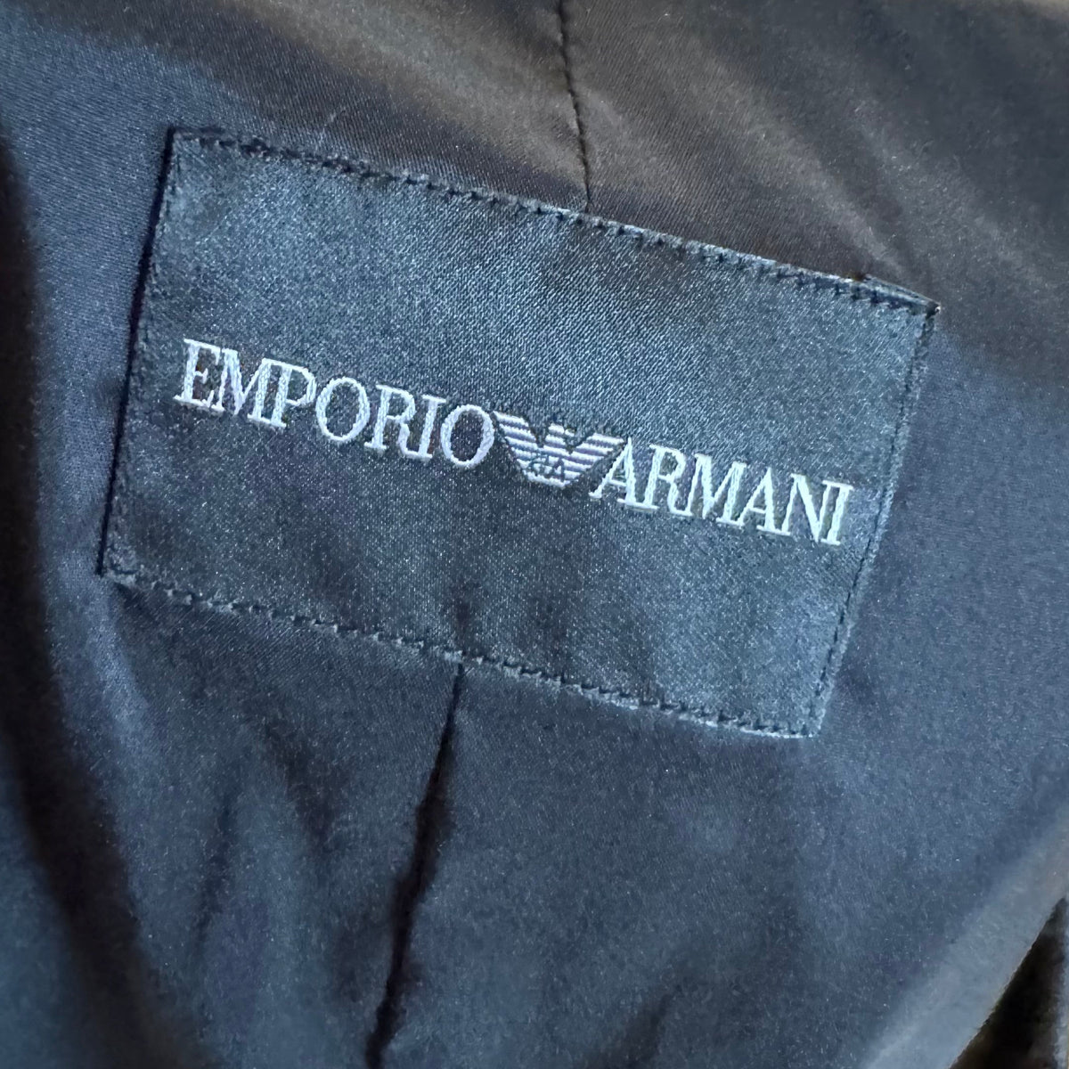 Emporio Armani F/W 2010 Croc Print Black Leather Trench Coat