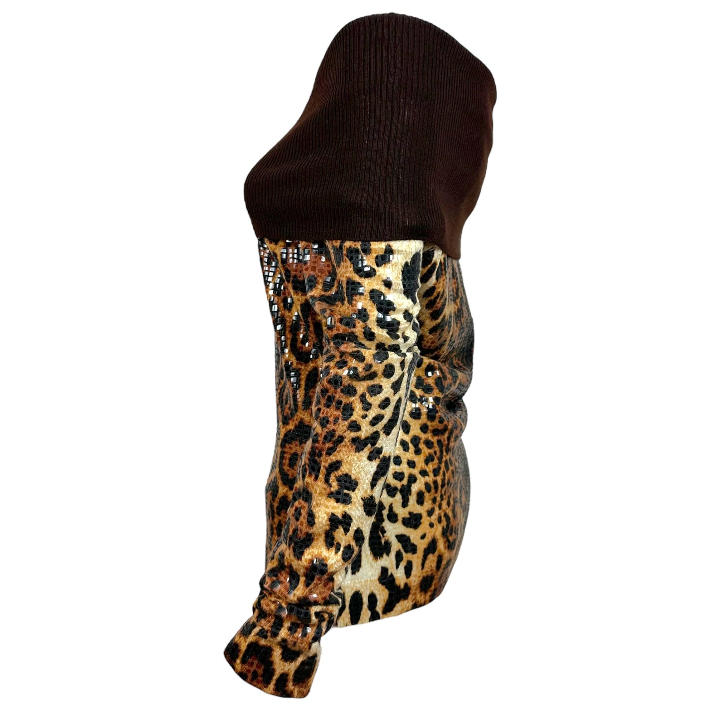 Christian Dior F/W 2004 Leopard Sequin Off the Shoulder Sweater