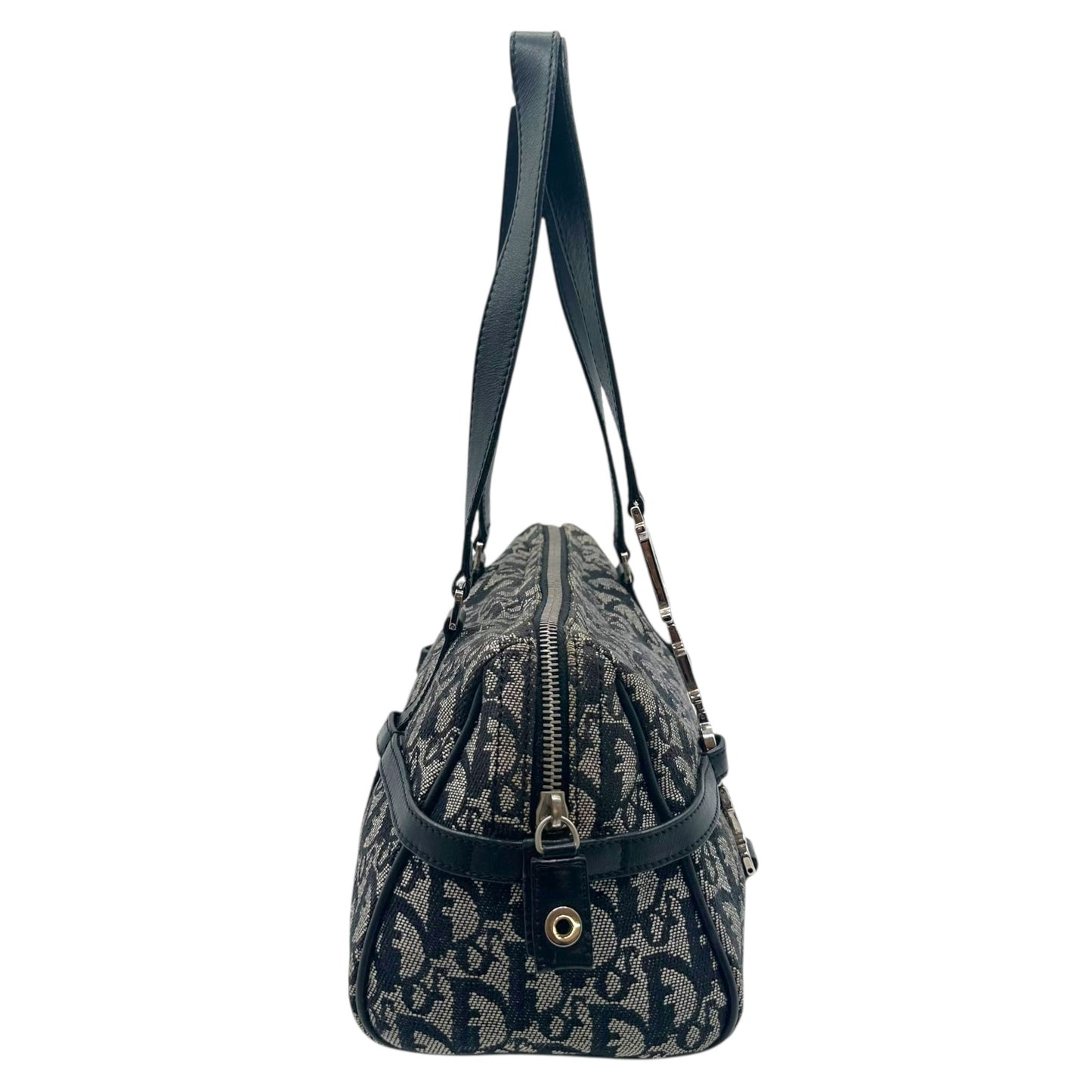 Christian Dior Black Trotter Monogram Small Logo Charm Bag