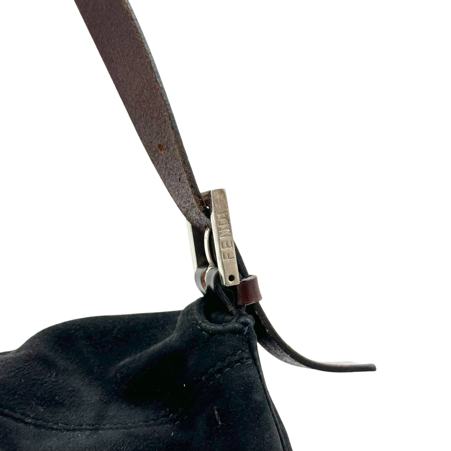 Fendi Black Suede & Brown Leather Mama Baguette Bag