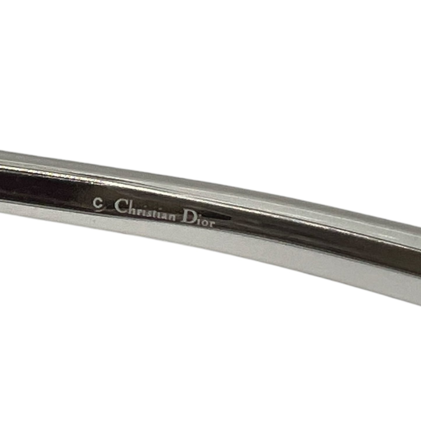 Christian Dior Iroquoi Silve & Brown Logo Rimless Shield Sunglasses