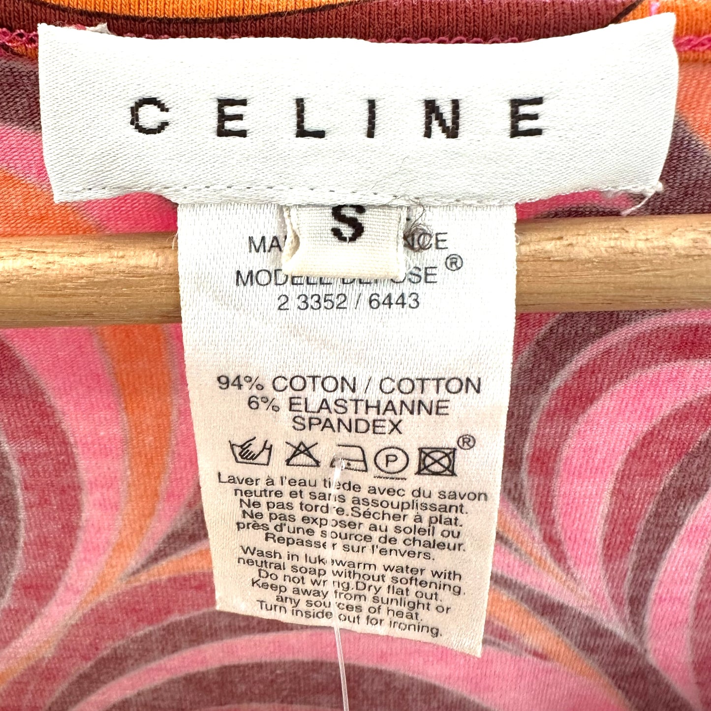 Celine by Michael Kors Pink & Orange Swirl Print Blouse