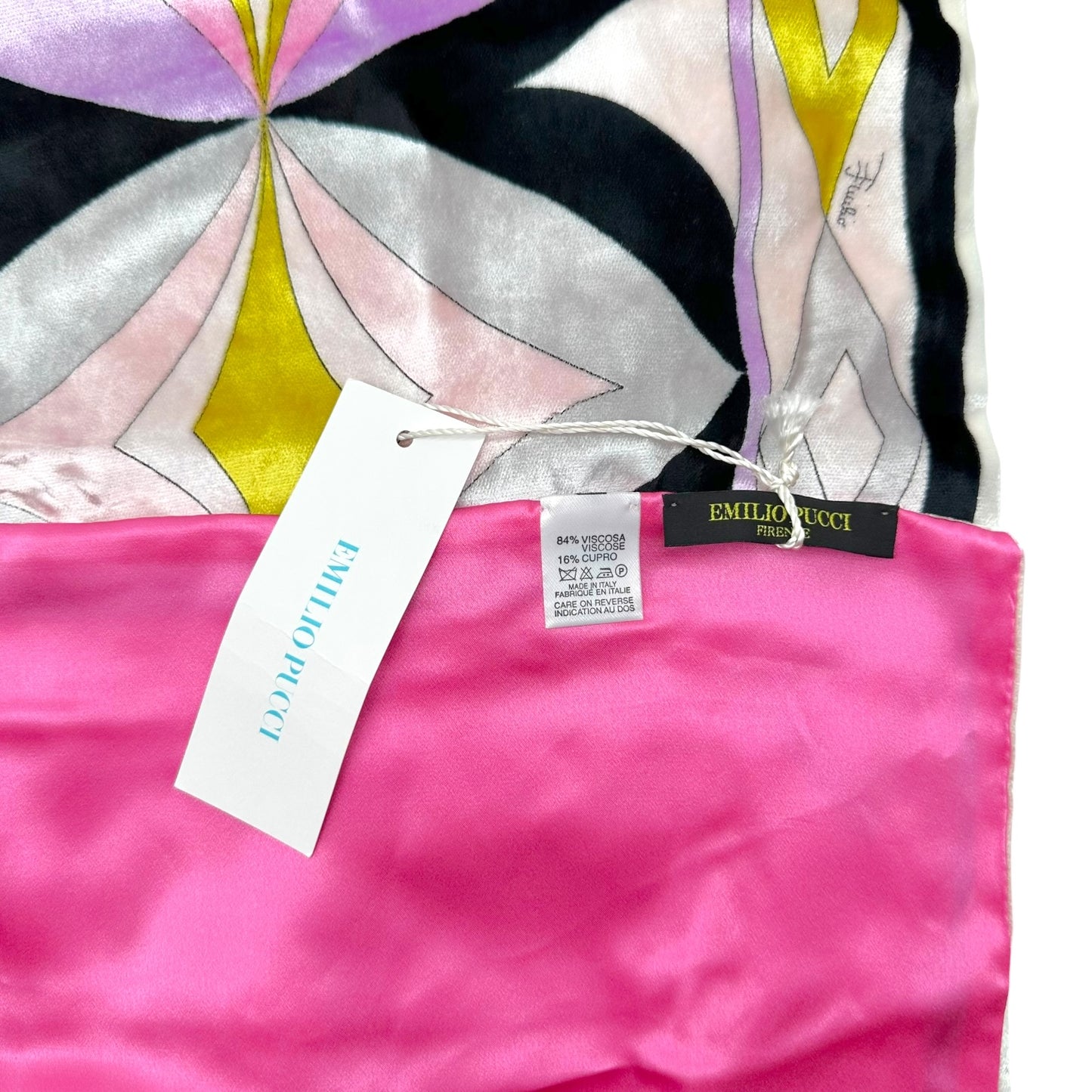 Emilio Pucci Multicolor Printed Velvet & Silk Scarf NEW