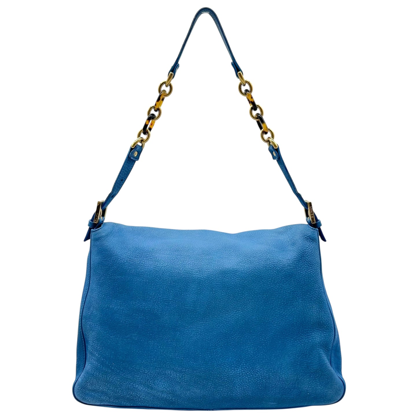 Fendi Blue Leather Large Mama Baguette Bag