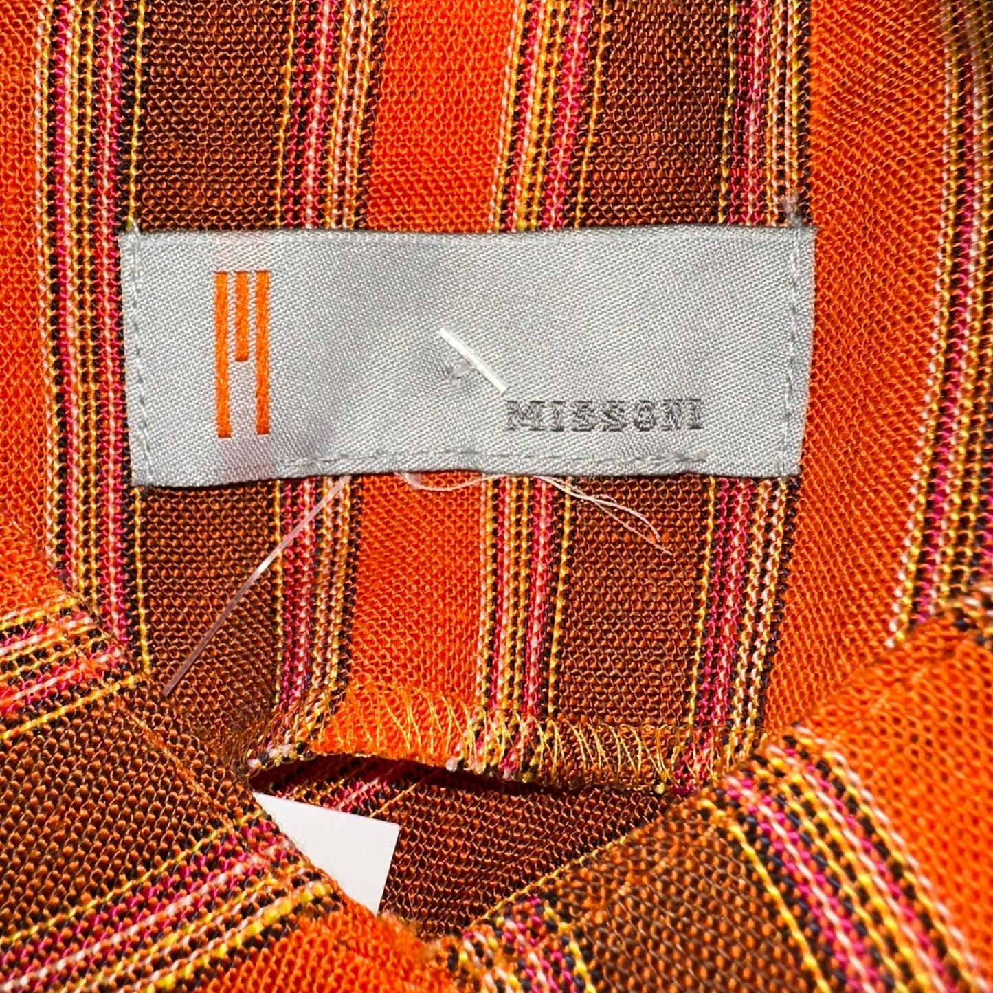 M Missoni Orange Striped Beaded Maxi Dress