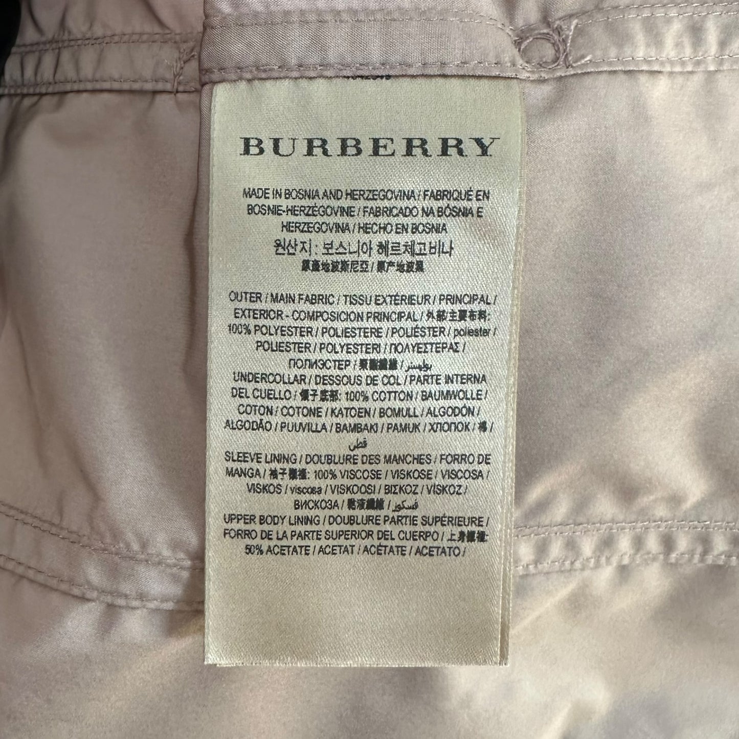 Burberry England Dusty Pink Trench Coat