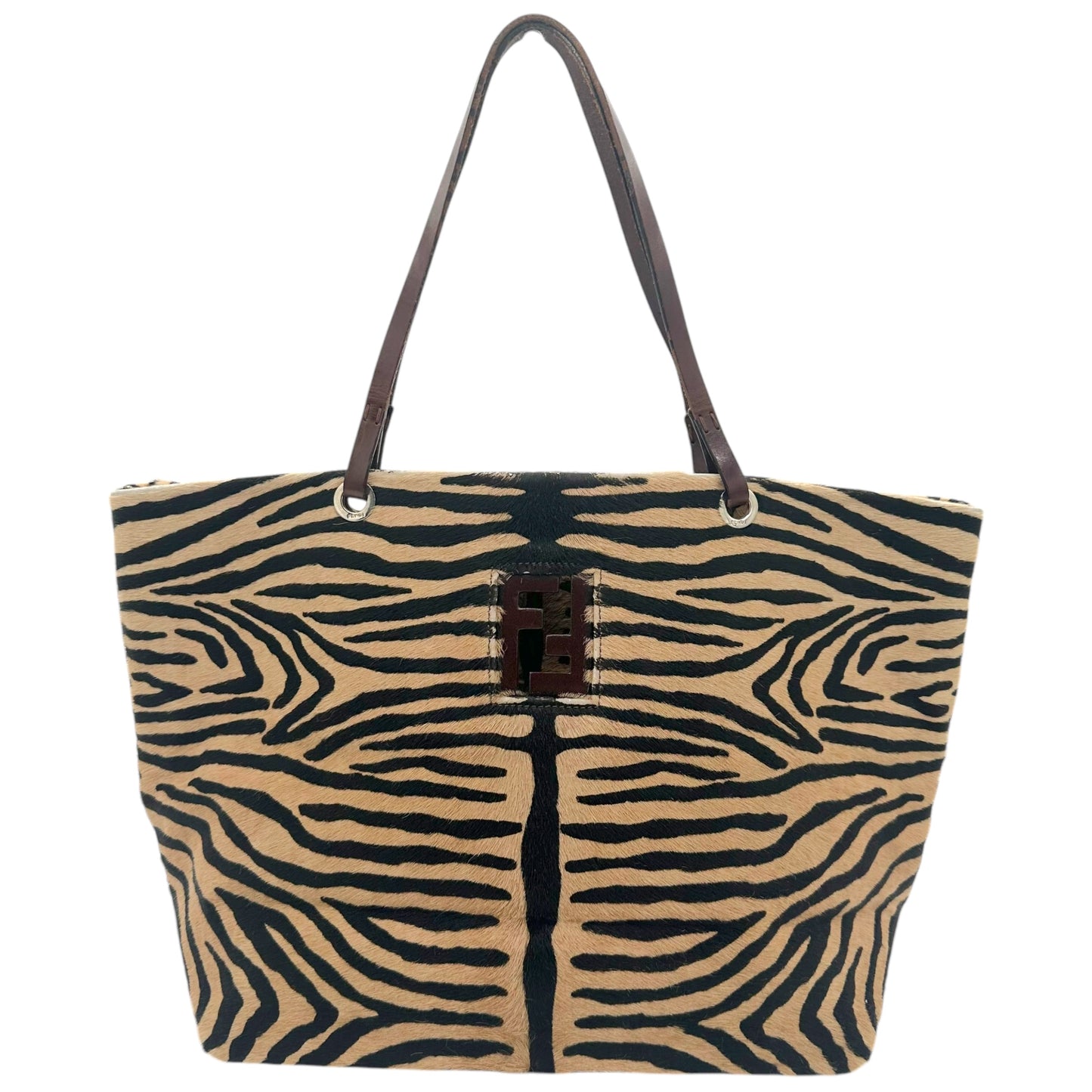 Fendi Zebra Print Ponyhair Tote Bag