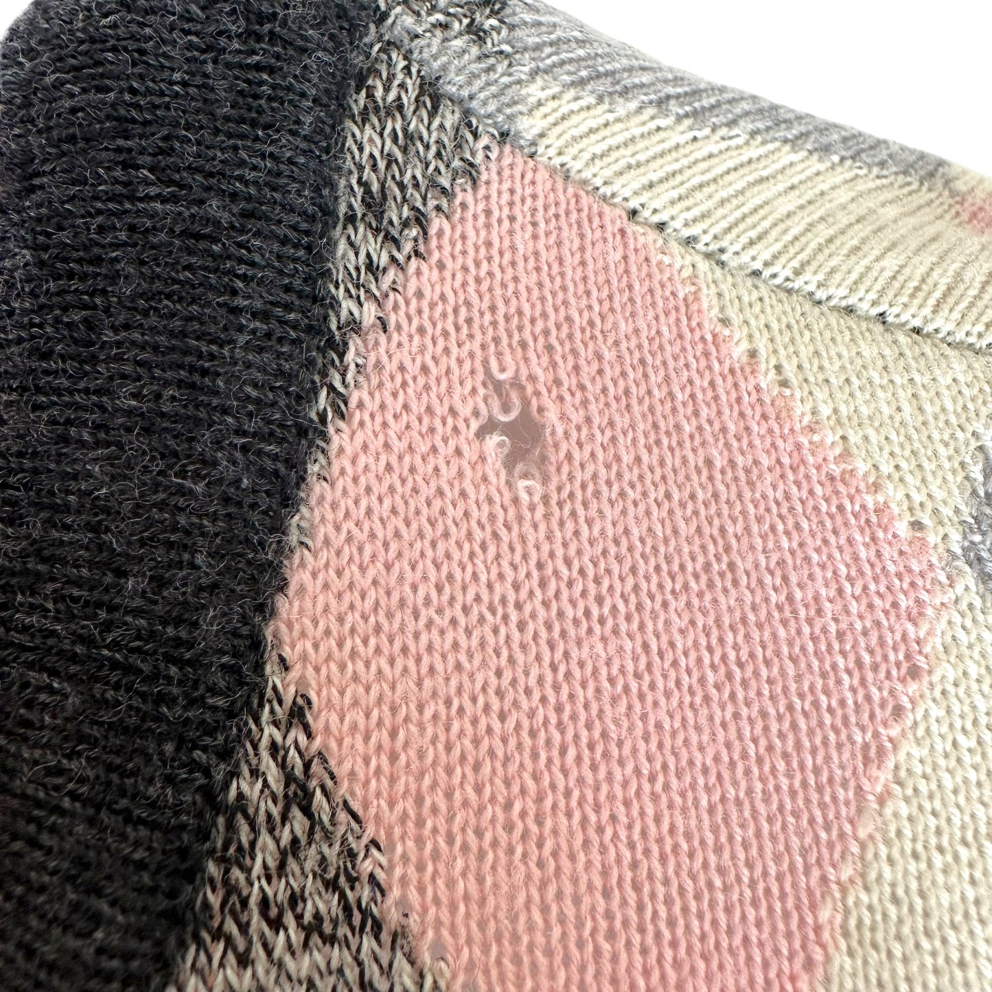 John Galliano F/W 2004 Pink & Gray Argyle Cardigan *AS IS*