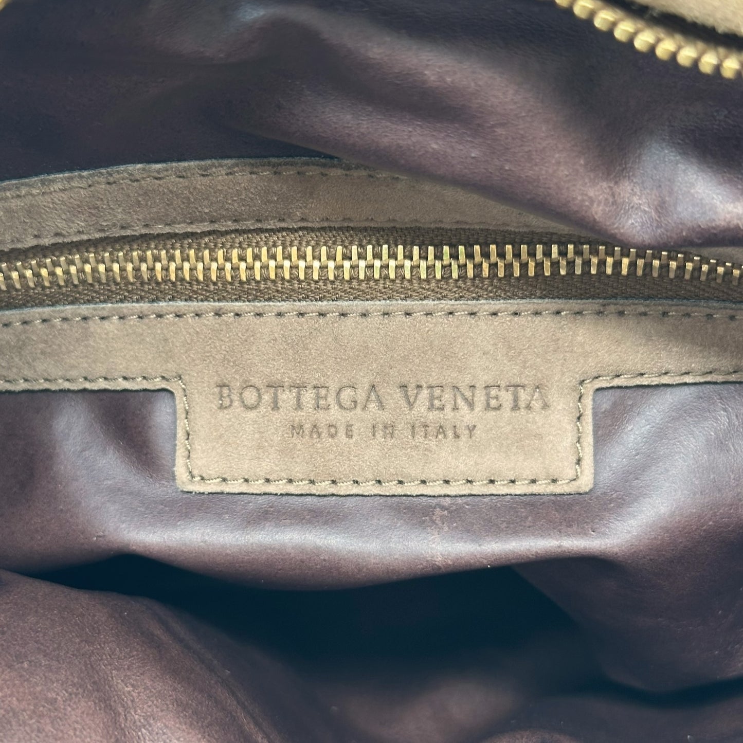 Bottega Veneta Light Brown Suede Intrecciato Pochette Bag