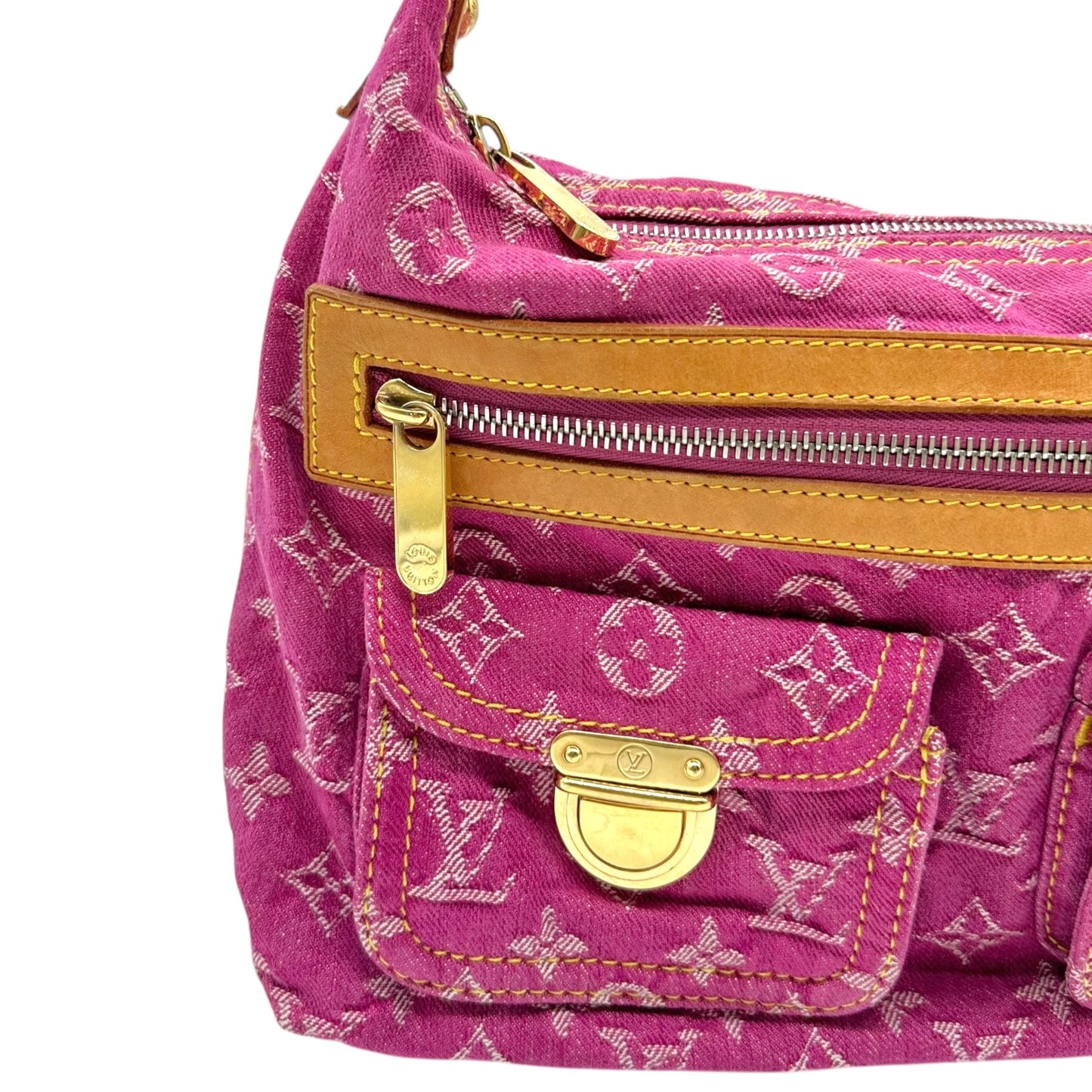 Louis Vuitton Pink Denim Monogram Baggy PM Bag