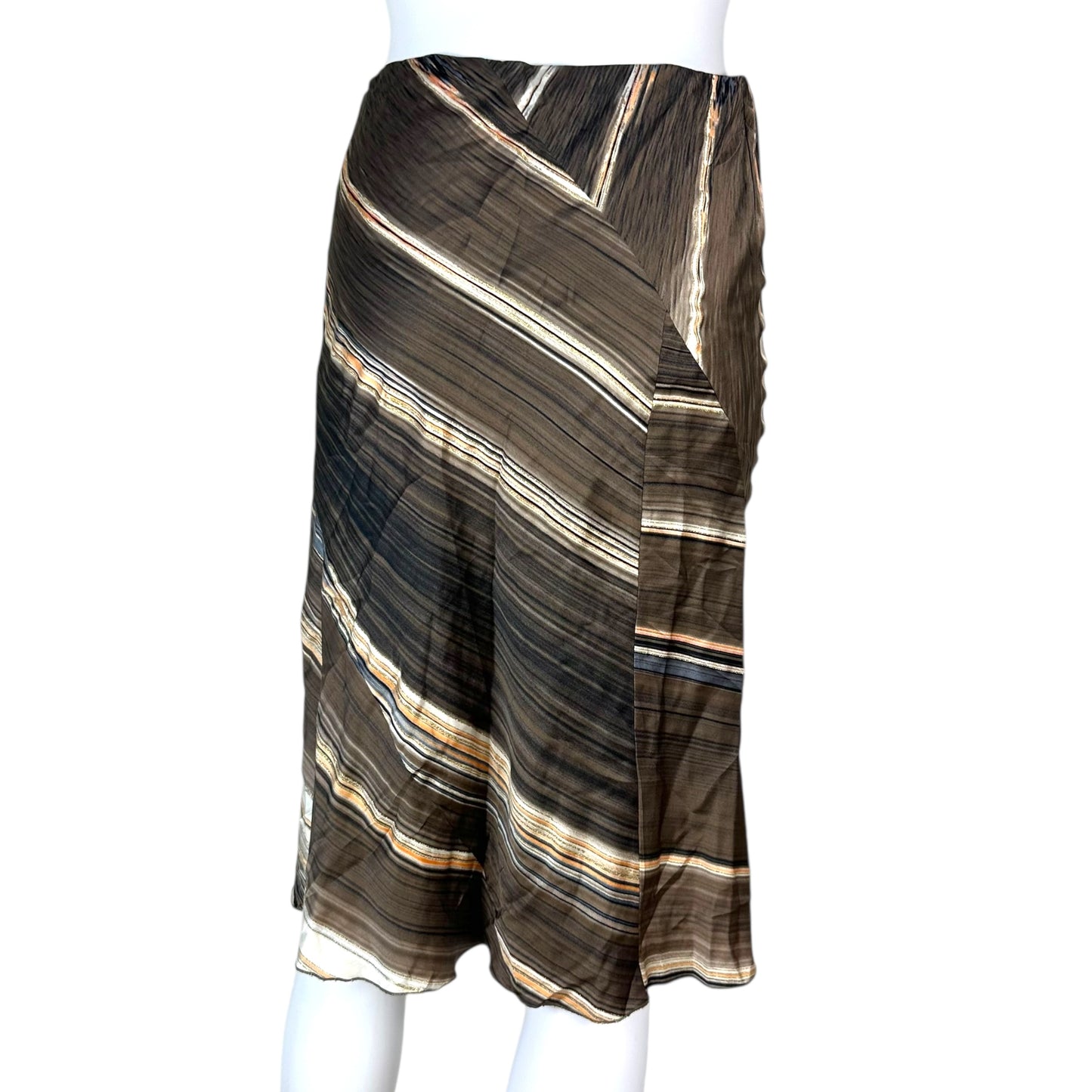 Roberto Cavalli S/S 2004 Feather Print Silk Skirt